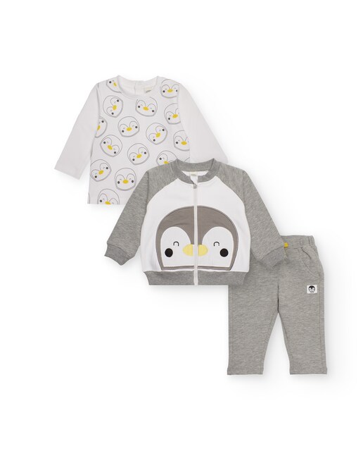 Imagen 0 de Set de tres piezas de bebé de sudadera, camiseta de manga larga y pantalón