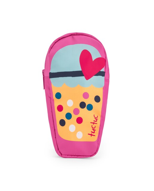 Imagen 0 de Estuche para niña en rosa con estampado de cupcake y lunares