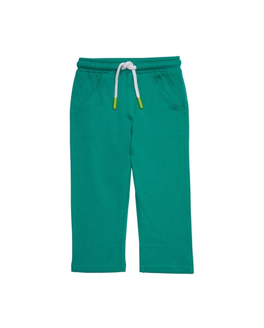 Imagen 0 de Pantalón de punto de bebé color verde con bordado de cohete