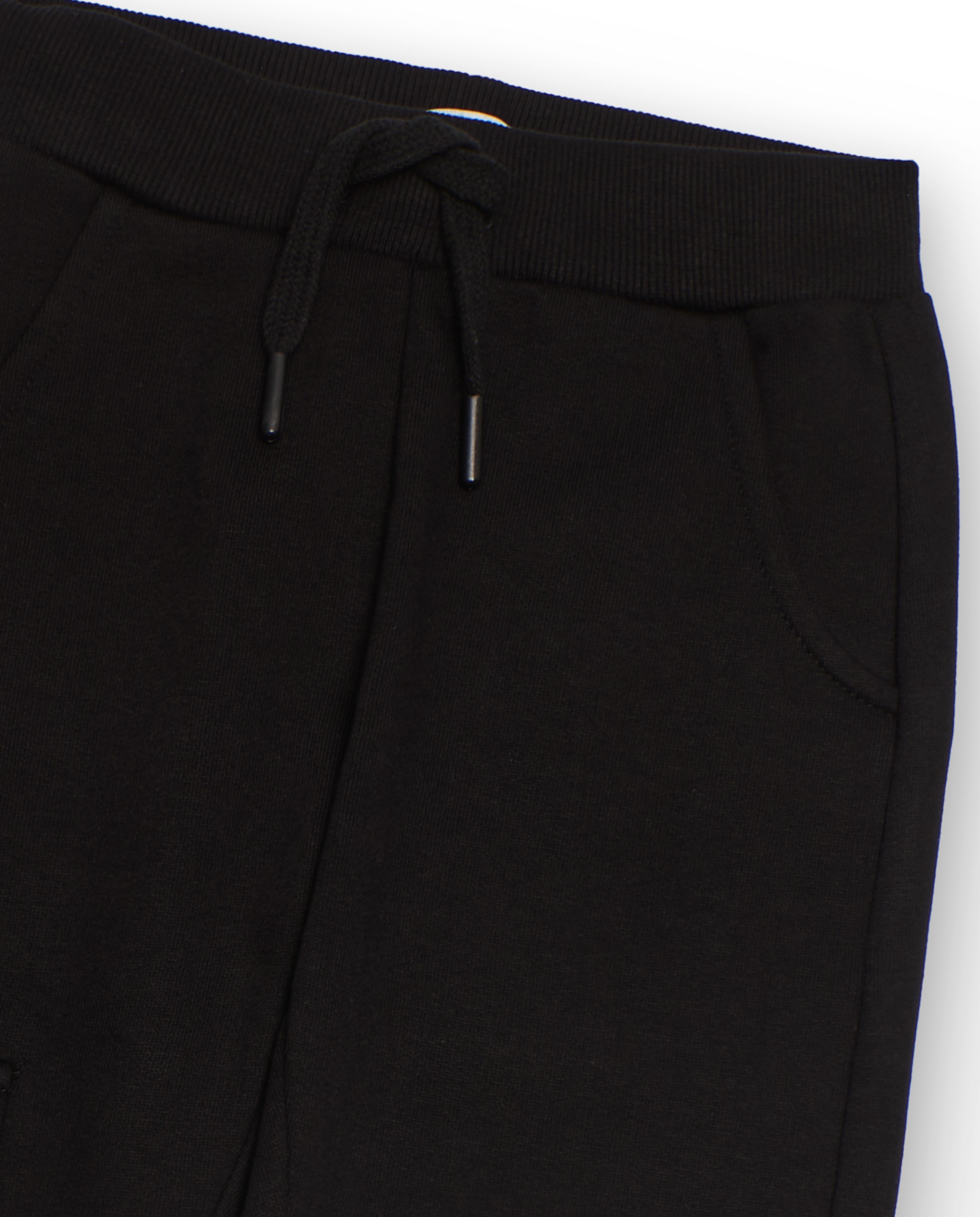 Pantalón de niño de felpa con bolsillo cargo y puños de canalé - Tuc tuc - Negro Negro-4
