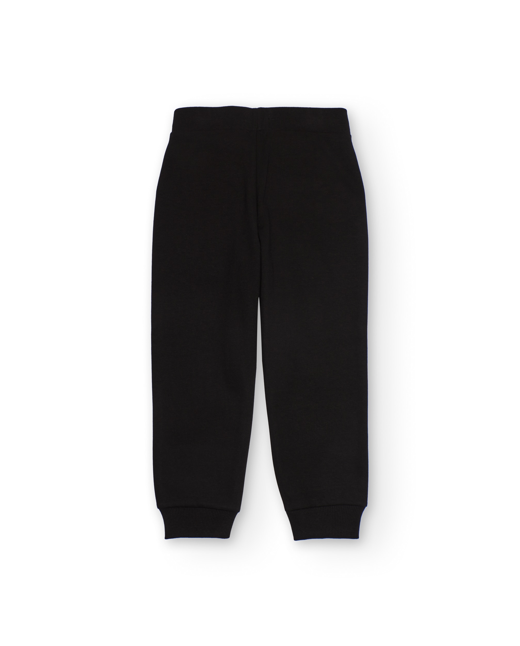 Pantalón de niño de felpa con cordón bicolor y bajos acanalados - Tuc tuc - Negro Negro-3