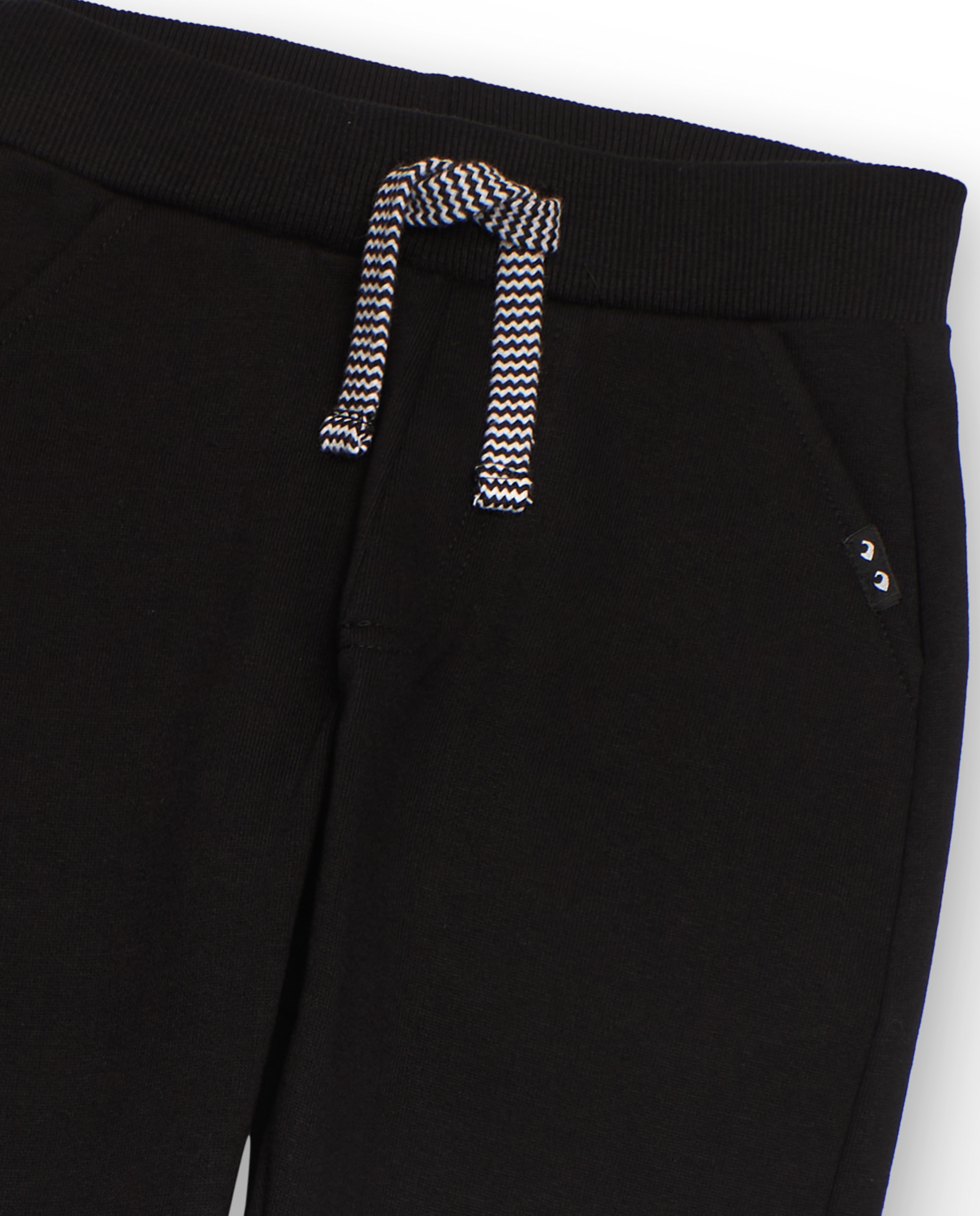 Pantalón de niño de felpa con cordón bicolor y bajos acanalados - Tuc tuc - Negro Negro-2