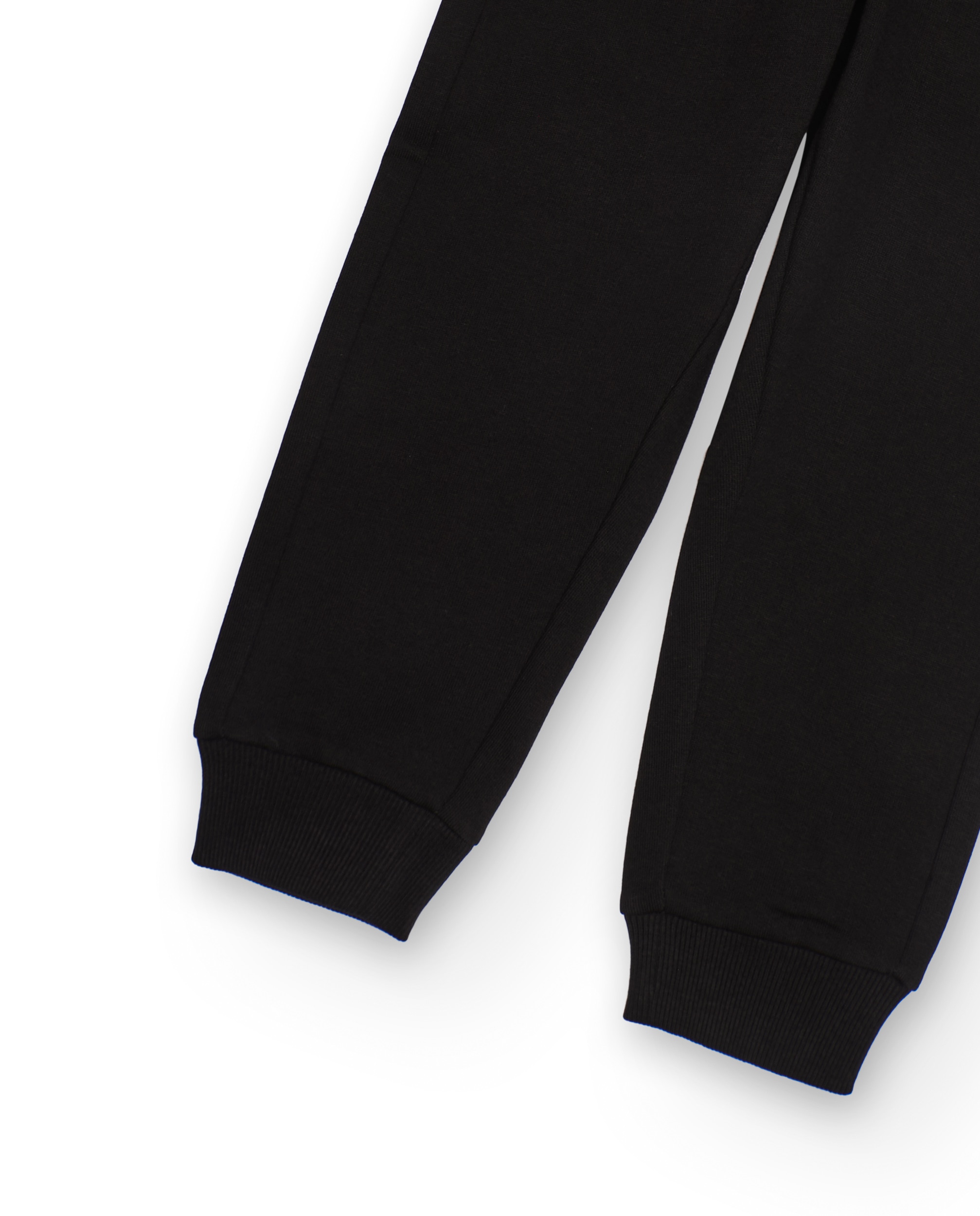 Pantalón de niño de felpa con cordón bicolor y bajos acanalados - Tuc tuc - Negro Negro-4
