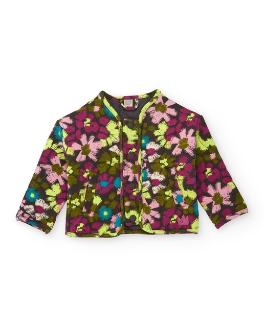 Imagen 0 de Chaqueta de punto de bebé con estampado floral multicolor