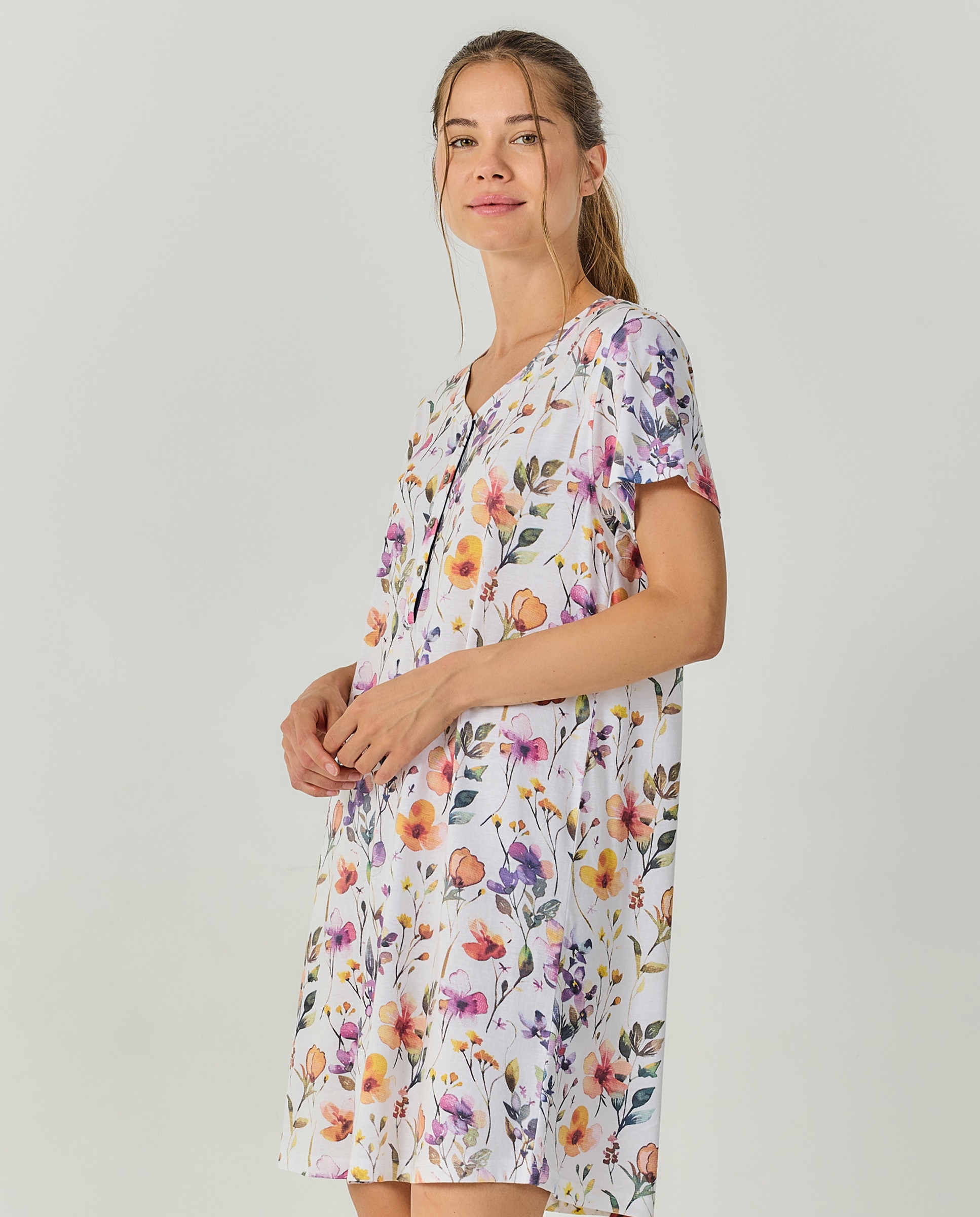 Camisola mujer escote redondo manga corta - J&J Brothers - Multicolor Multicolor-3