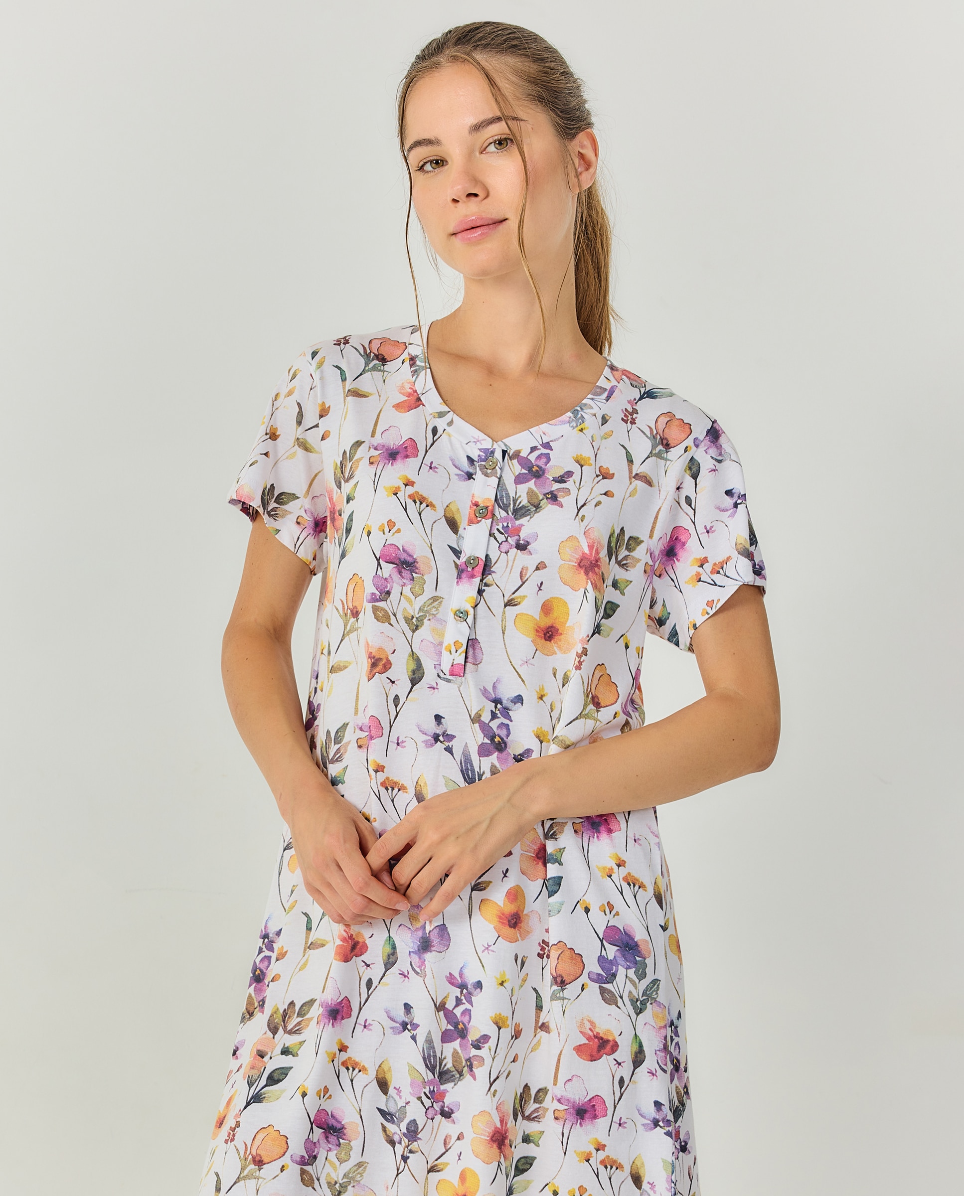 Camisola mujer escote redondo manga corta - J&J Brothers - Multicolor Multicolor-4