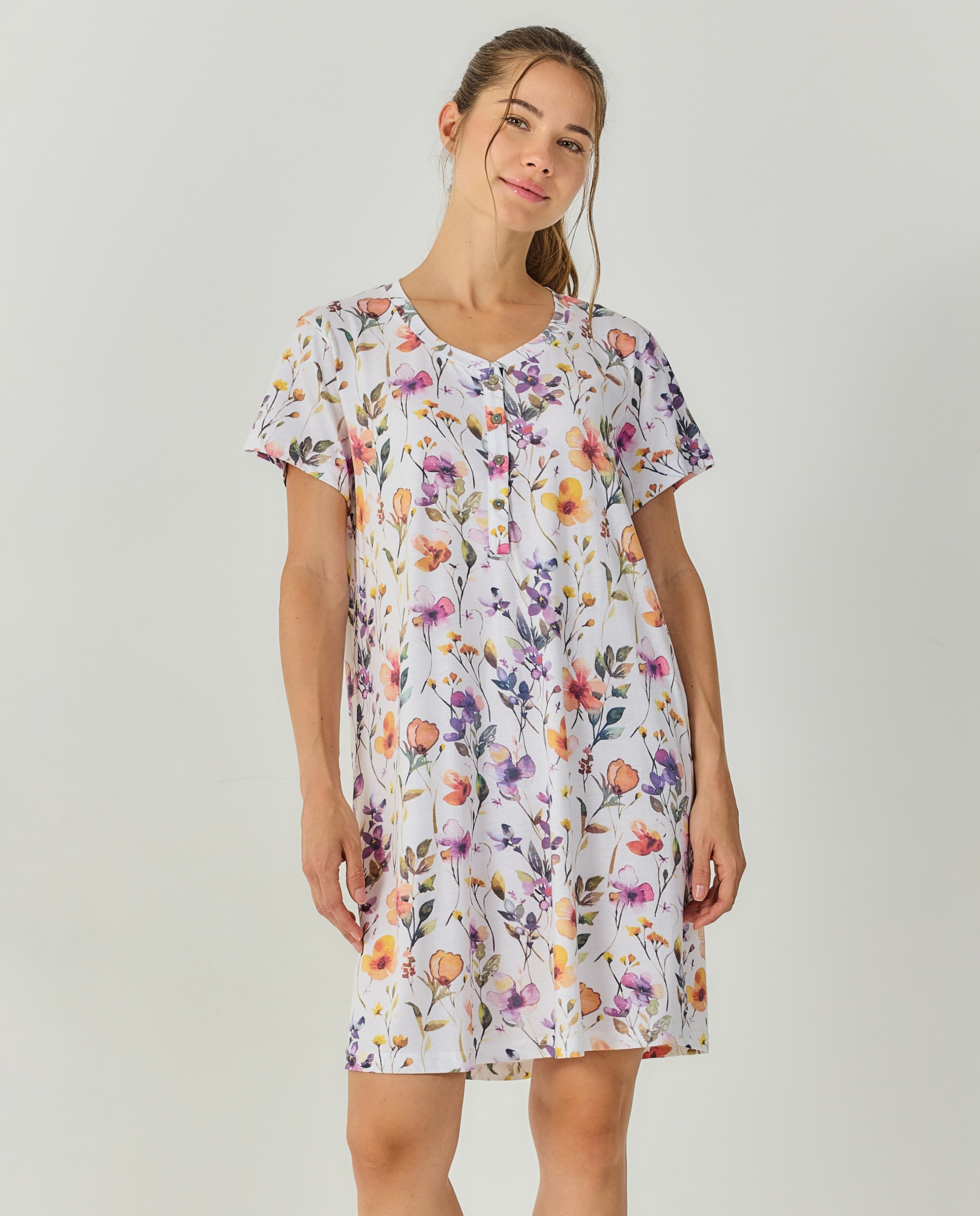 Camisola mujer escote redondo manga corta - J&J Brothers - Multicolor Multicolor-5