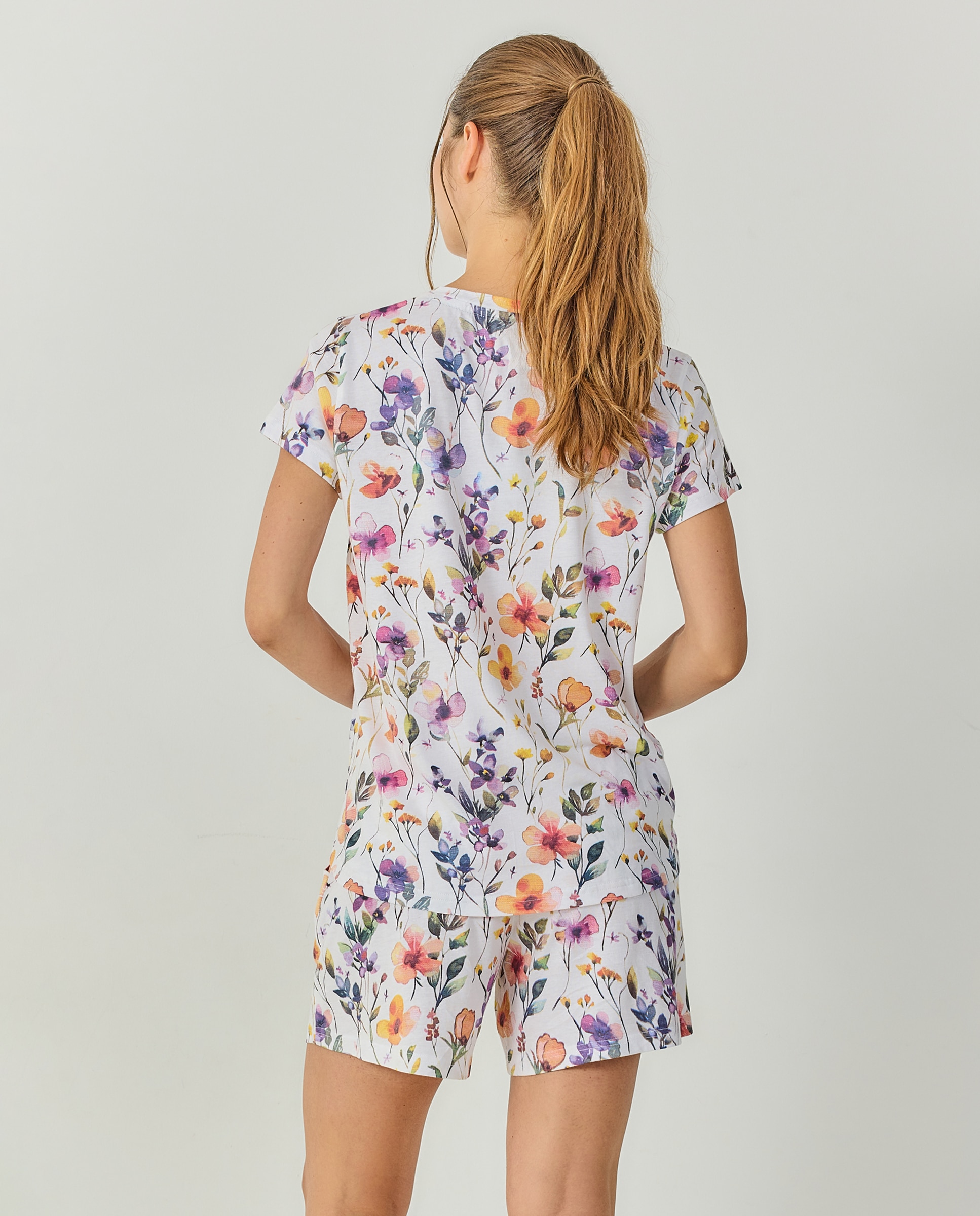 Pijama mujer corte punto manga corta - J&J Brothers - Multicolor Multicolor-2