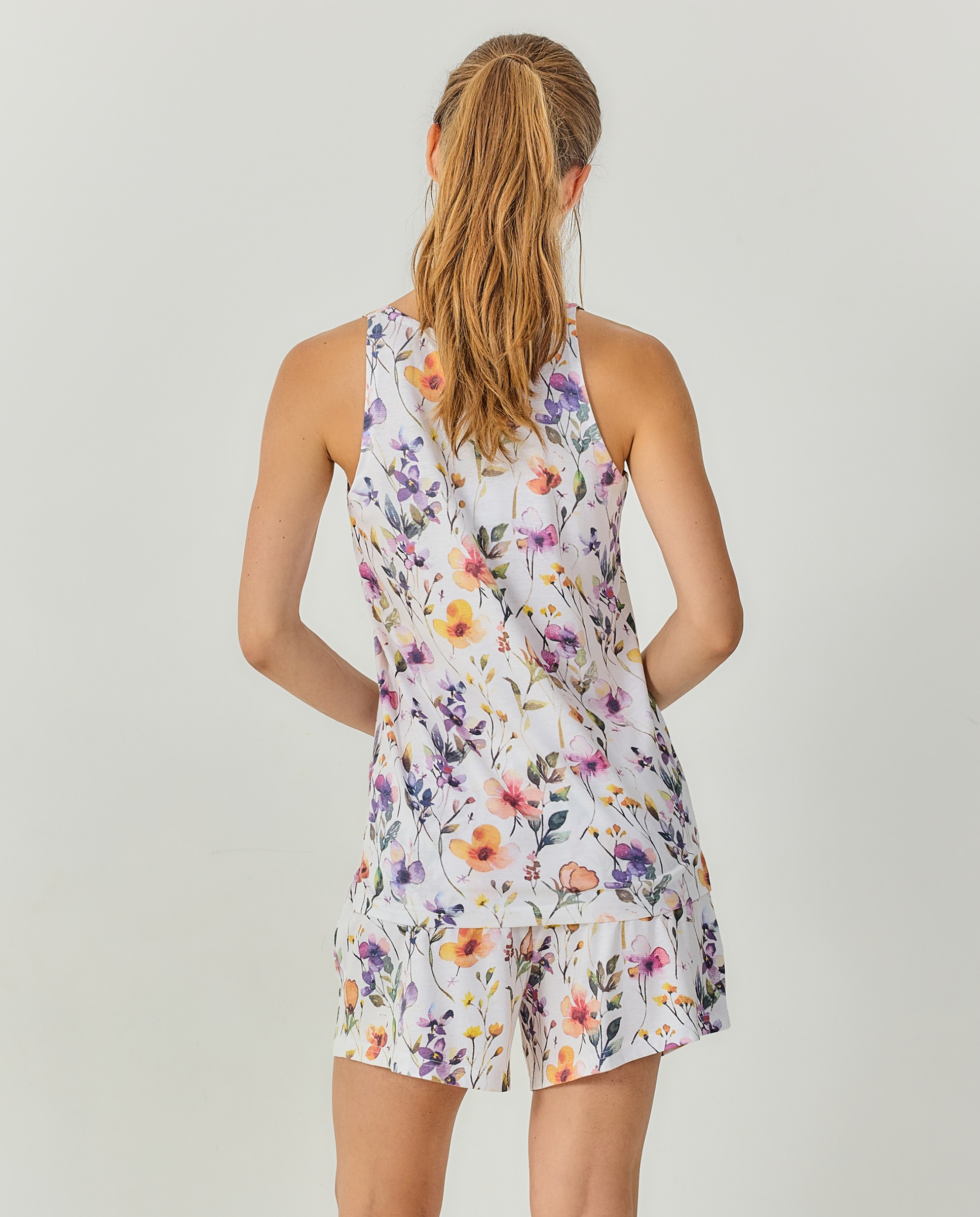 Pijama mujer sin mangas estampado floral - J&J Brothers - Multicolor Multicolor-2