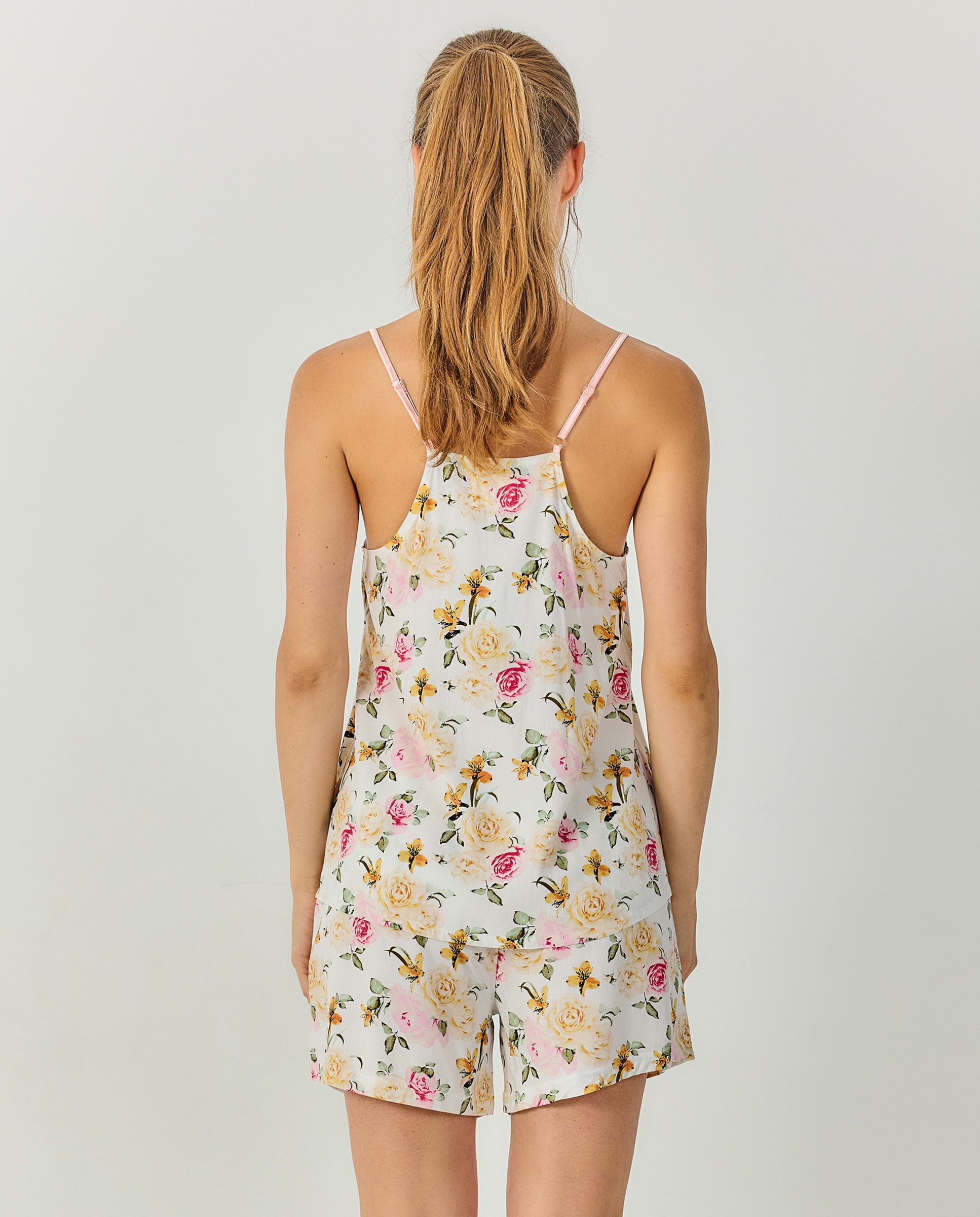 Pijama mujer tirantes con pantalón corto - J&J Brothers - Rosa Rosa-2