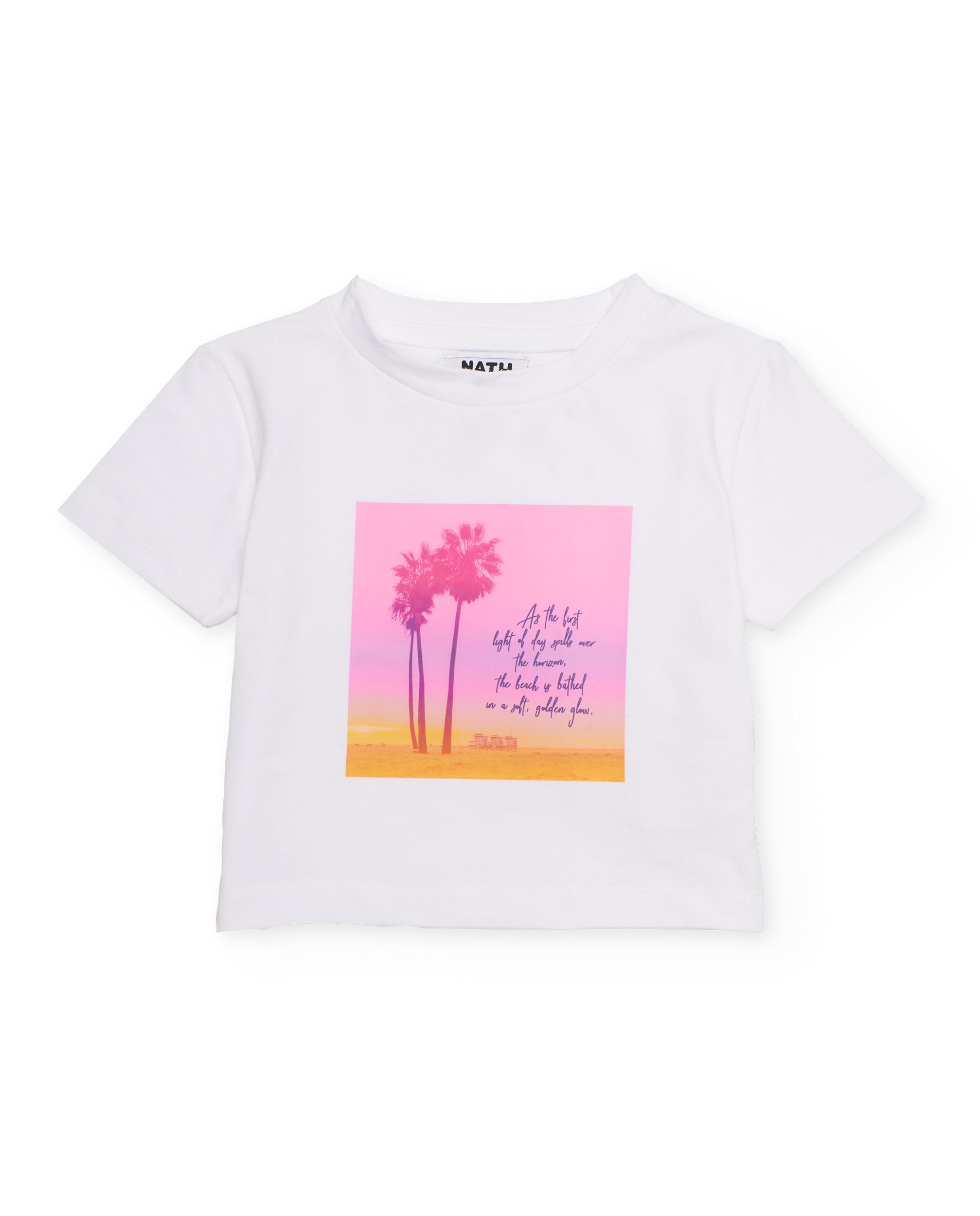 Camiseta de niña de punto con ilustración de palmera - Tuc tuc - Blanco Blanco-3