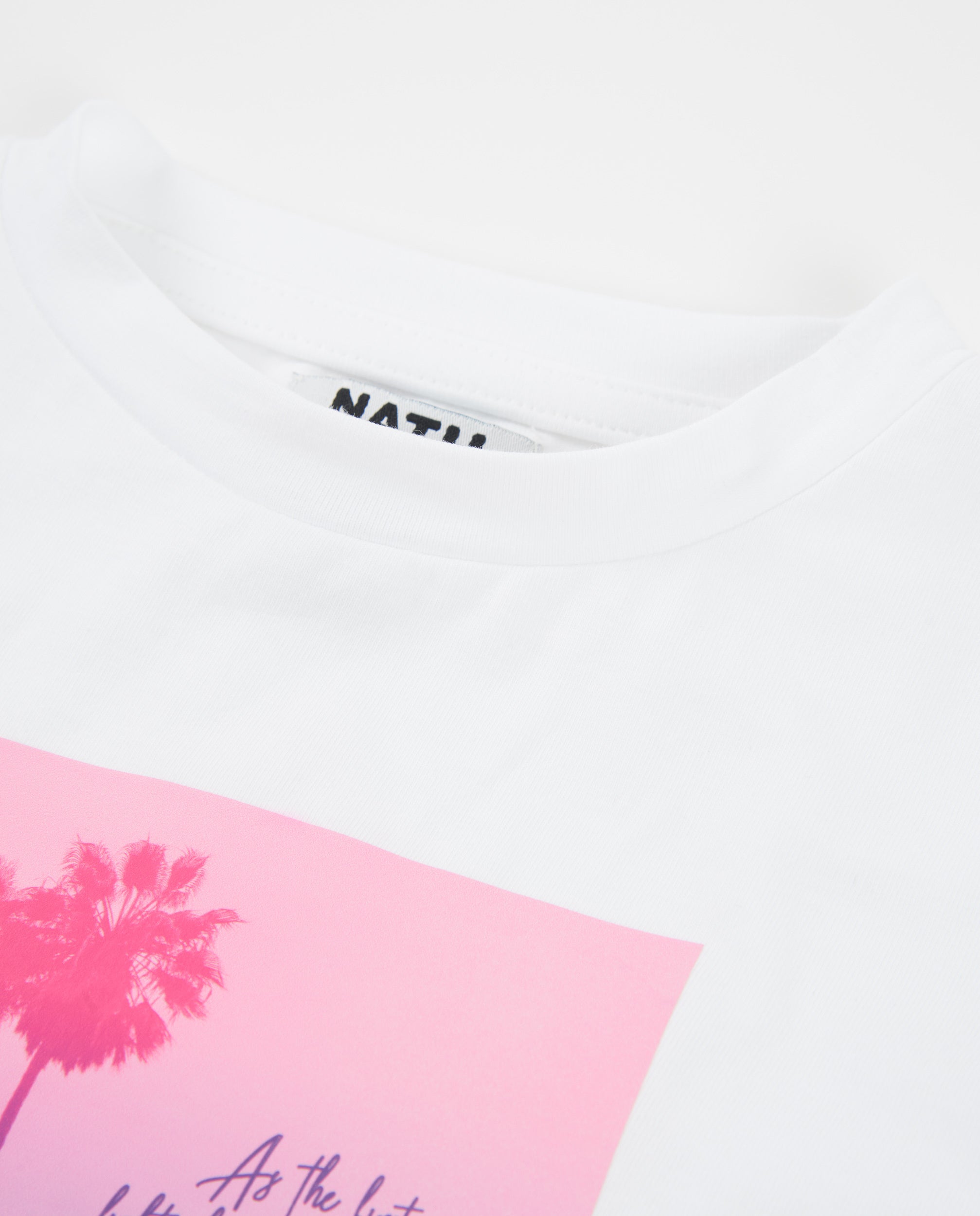 Camiseta de niña de punto con ilustración de palmera - Tuc tuc - Blanco Blanco-5