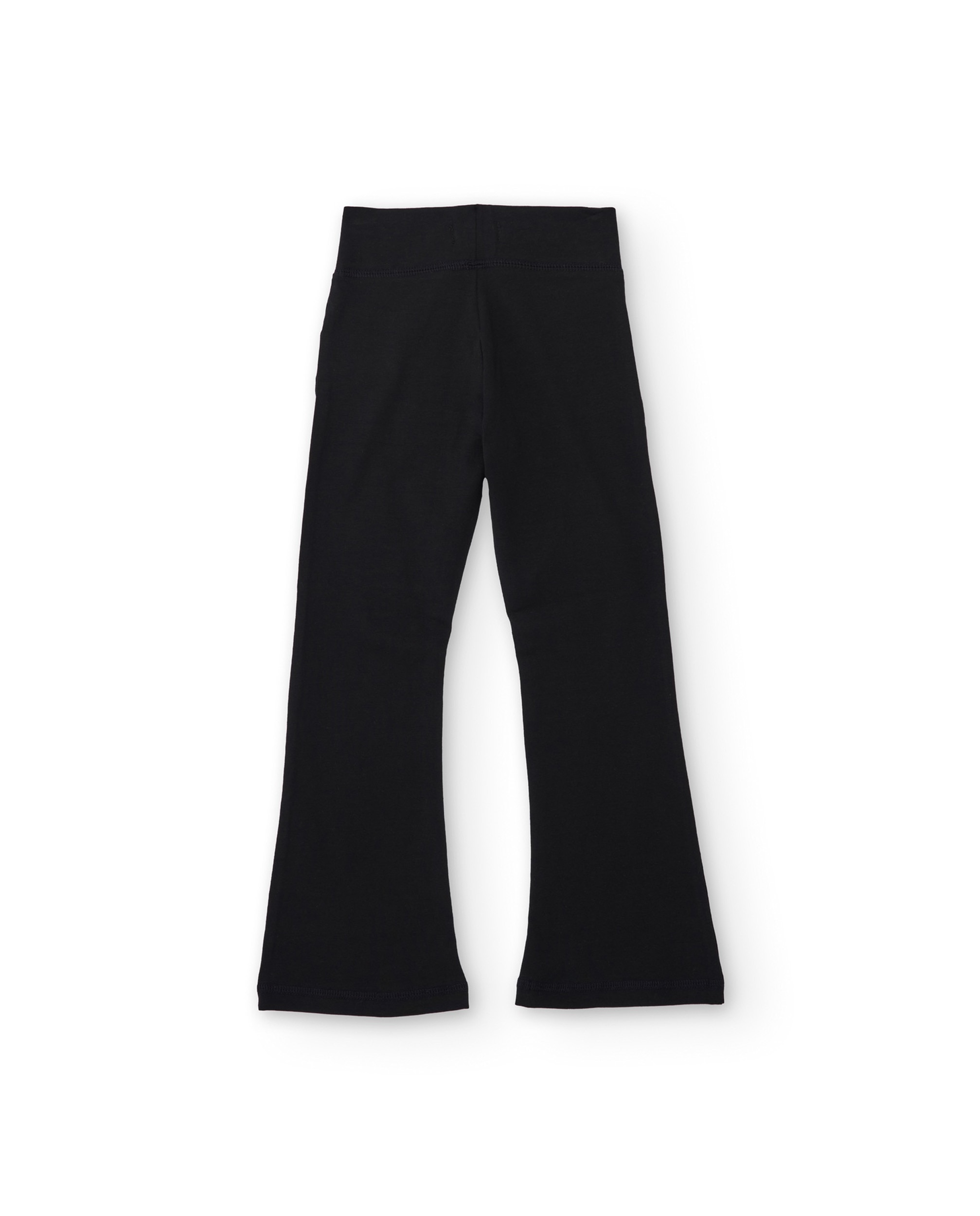 Imagen 3 de Pantalón de niña de punto con corte acampanado y cintura alta - Tuc tuc - Negro Negro