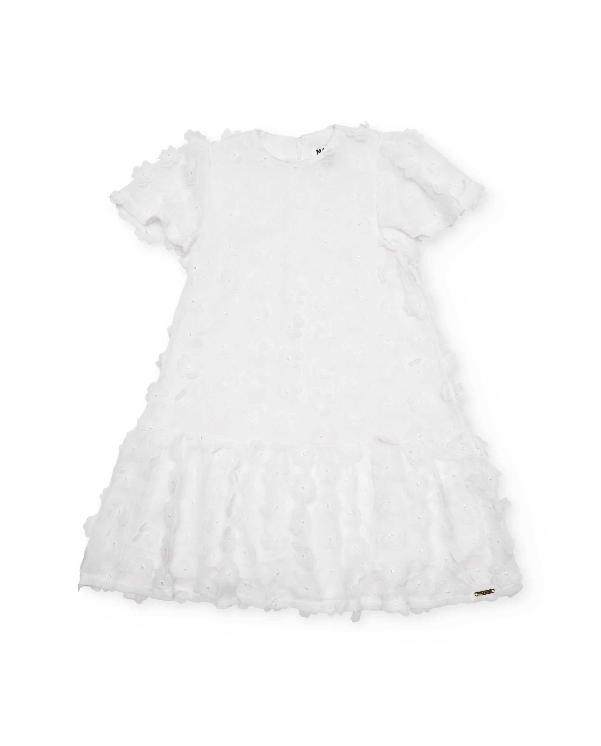 Vestido de niña de plana con adornos florales - Tuc tuc - Blanco Blanco-3