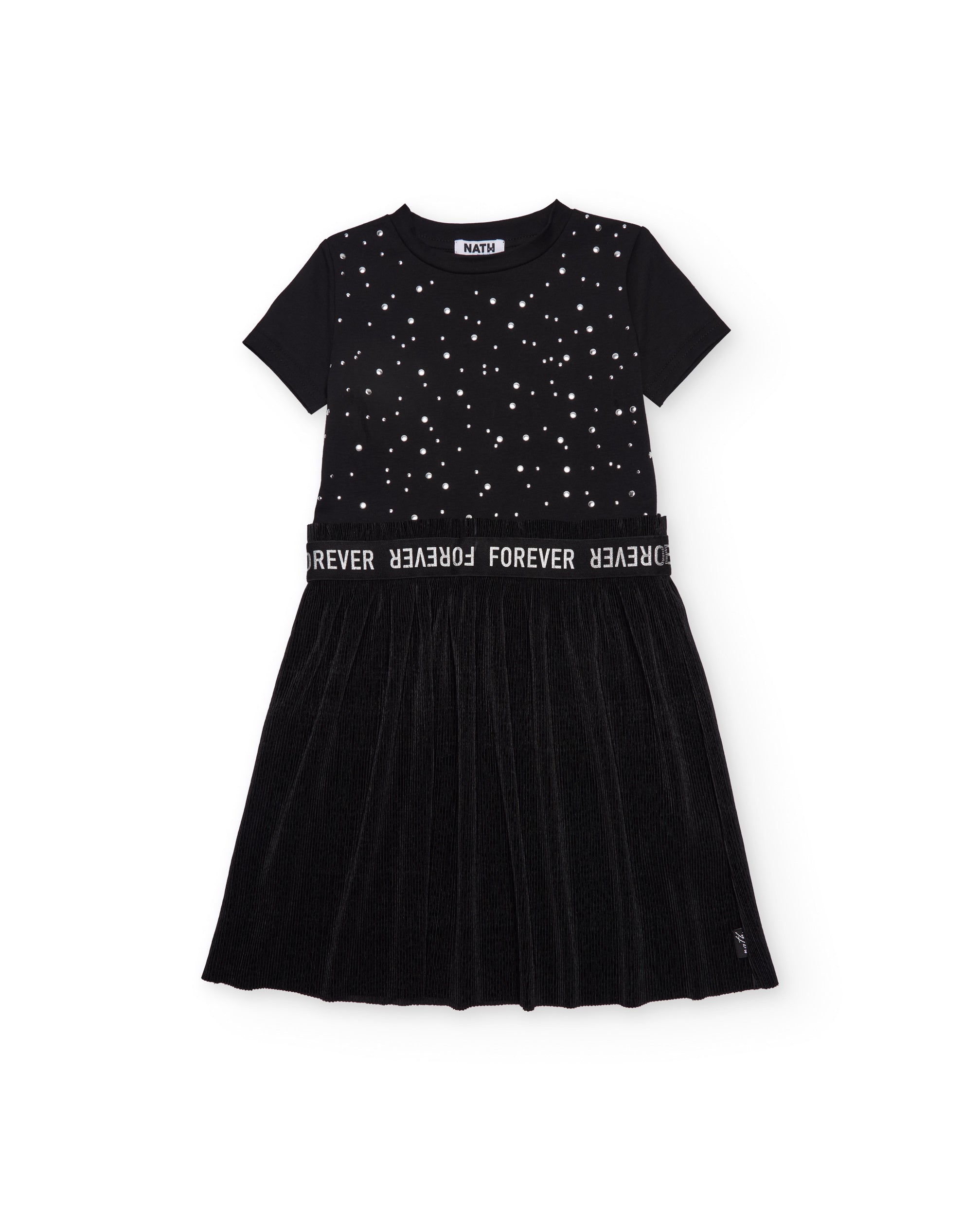 Imagen 5 de Vestido de niña de punto con apliques brillantes - Tuc tuc - Negro Negro