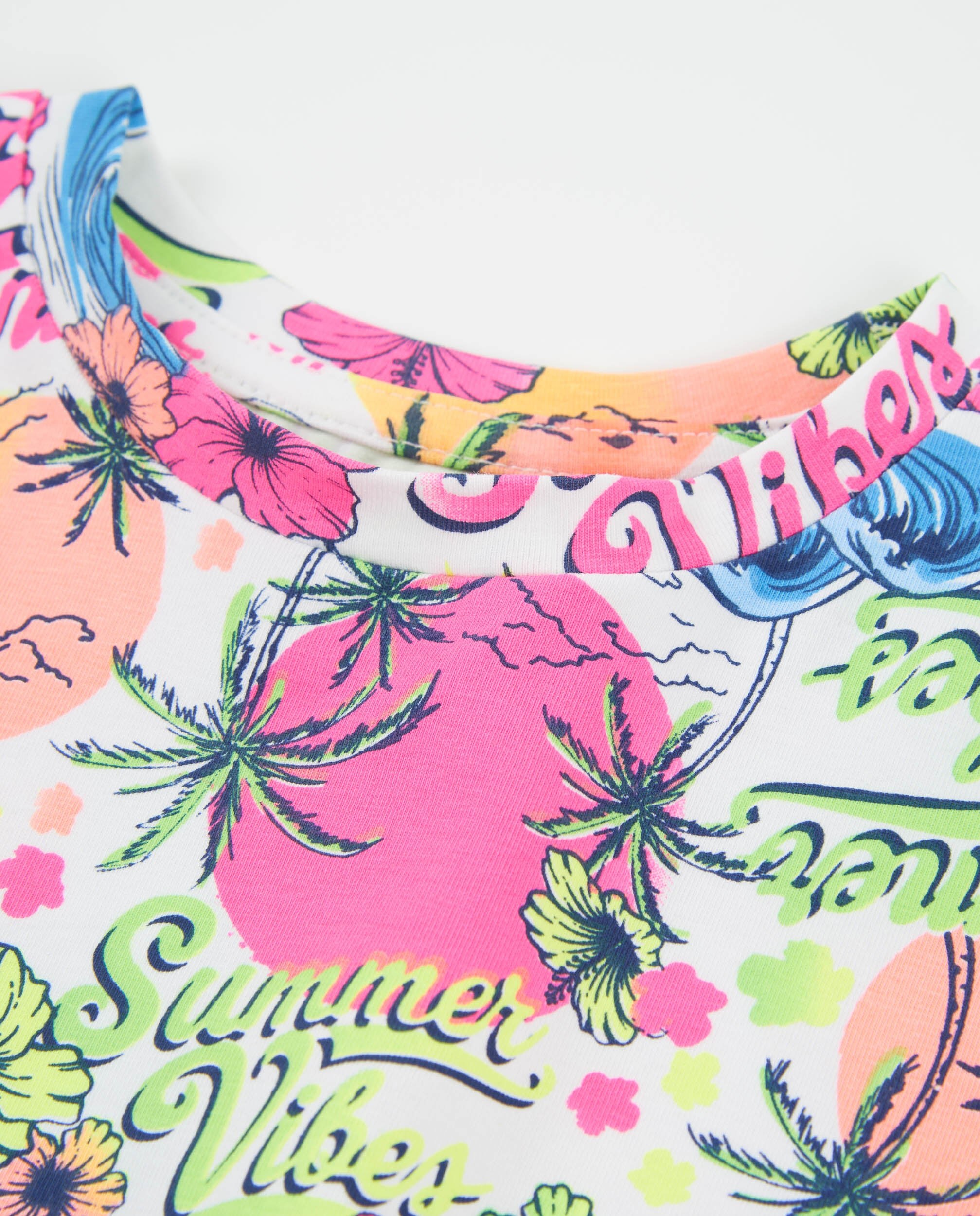 Camiseta de niña de punto con estampado veraniego - Tuc tuc - Rosa Rosa-5