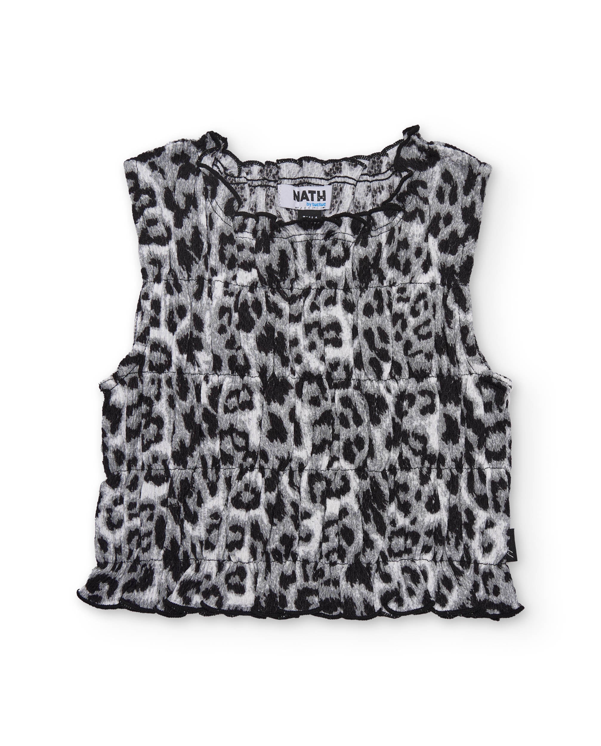 Imagen 3 de Top de niña de plana con diseño animal print - Tuc tuc - Negro Negro