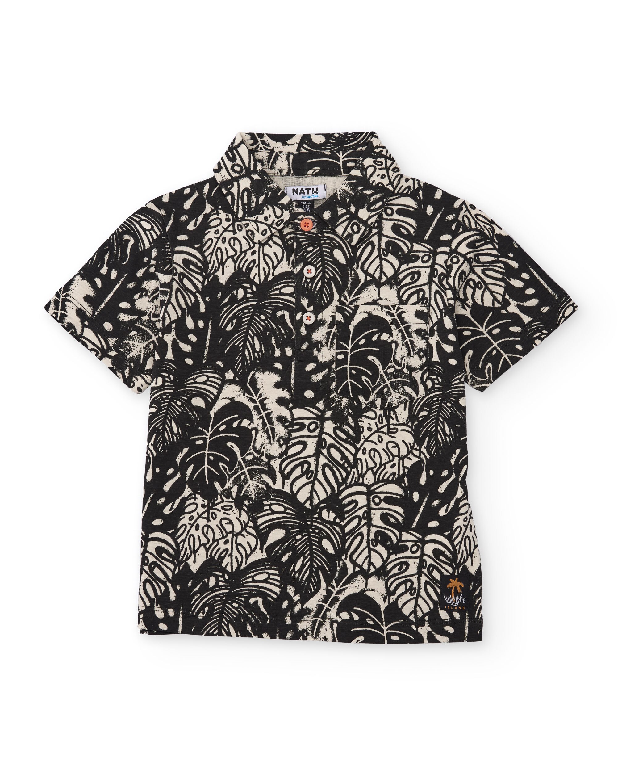 Polo de niño de punto con estampado integral