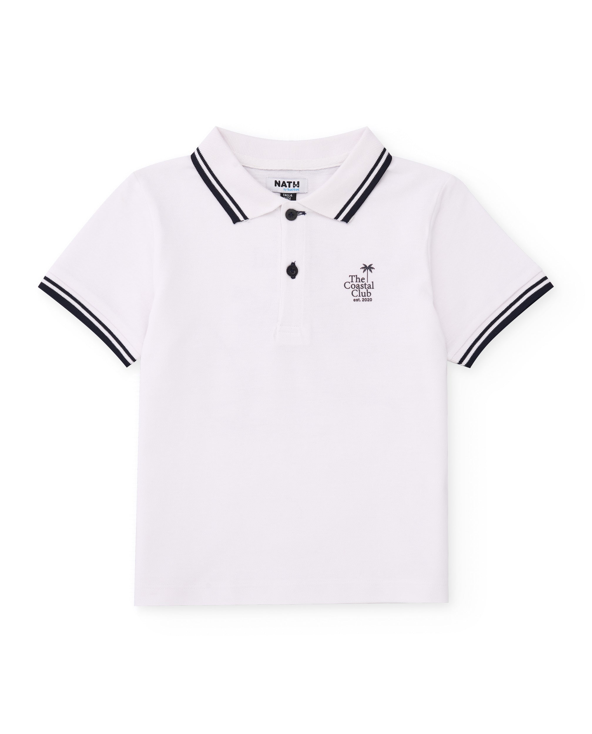 Polo de niño de punto con ribetes en contraste - Tuc tuc - Blanco Blanco-5