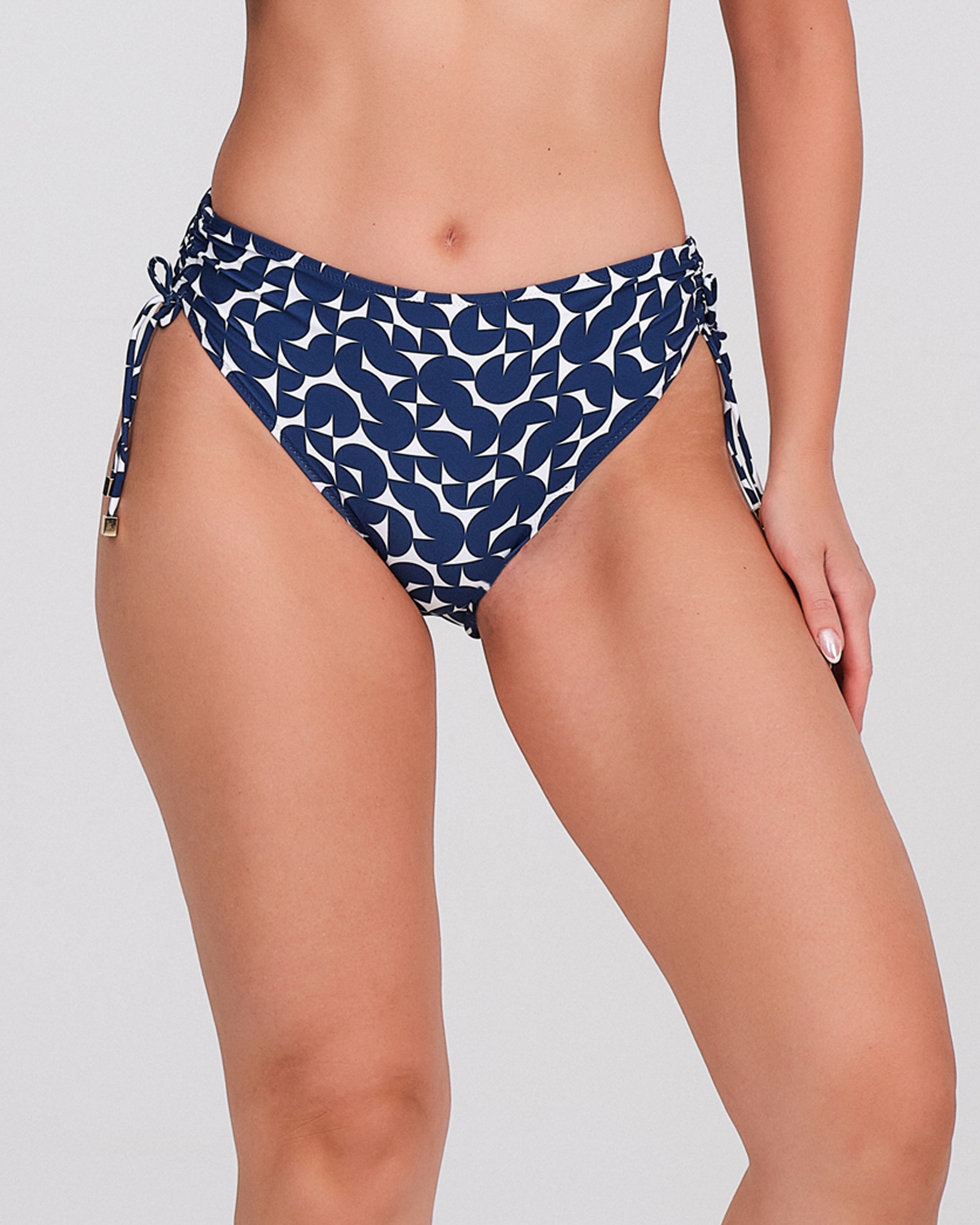 Carey - Braguita bikini mujer estampada lazos laterales ajustables.