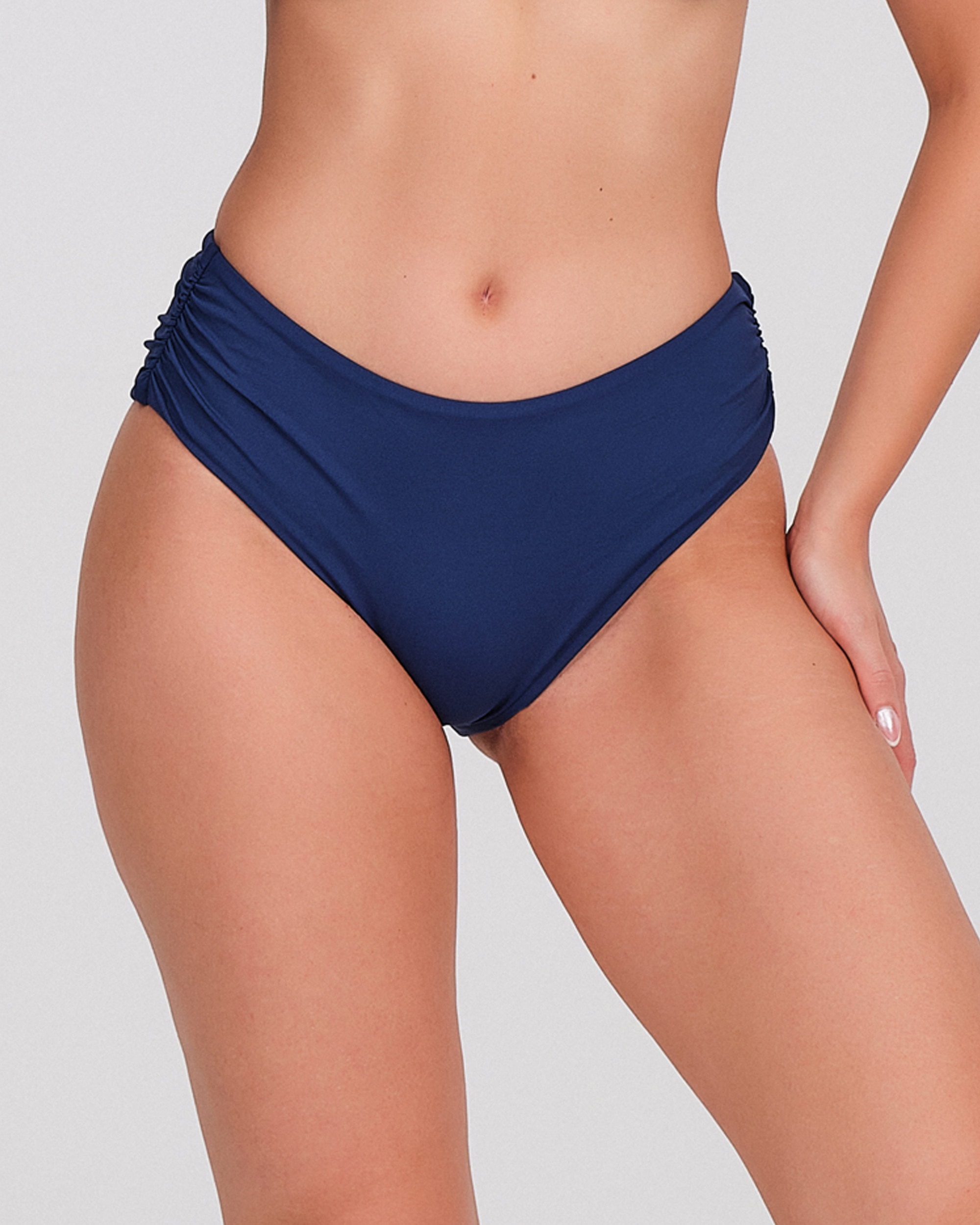 Imagen 0 de Braguita bikini mujer laterales fruncidos tiro medio Azul marino