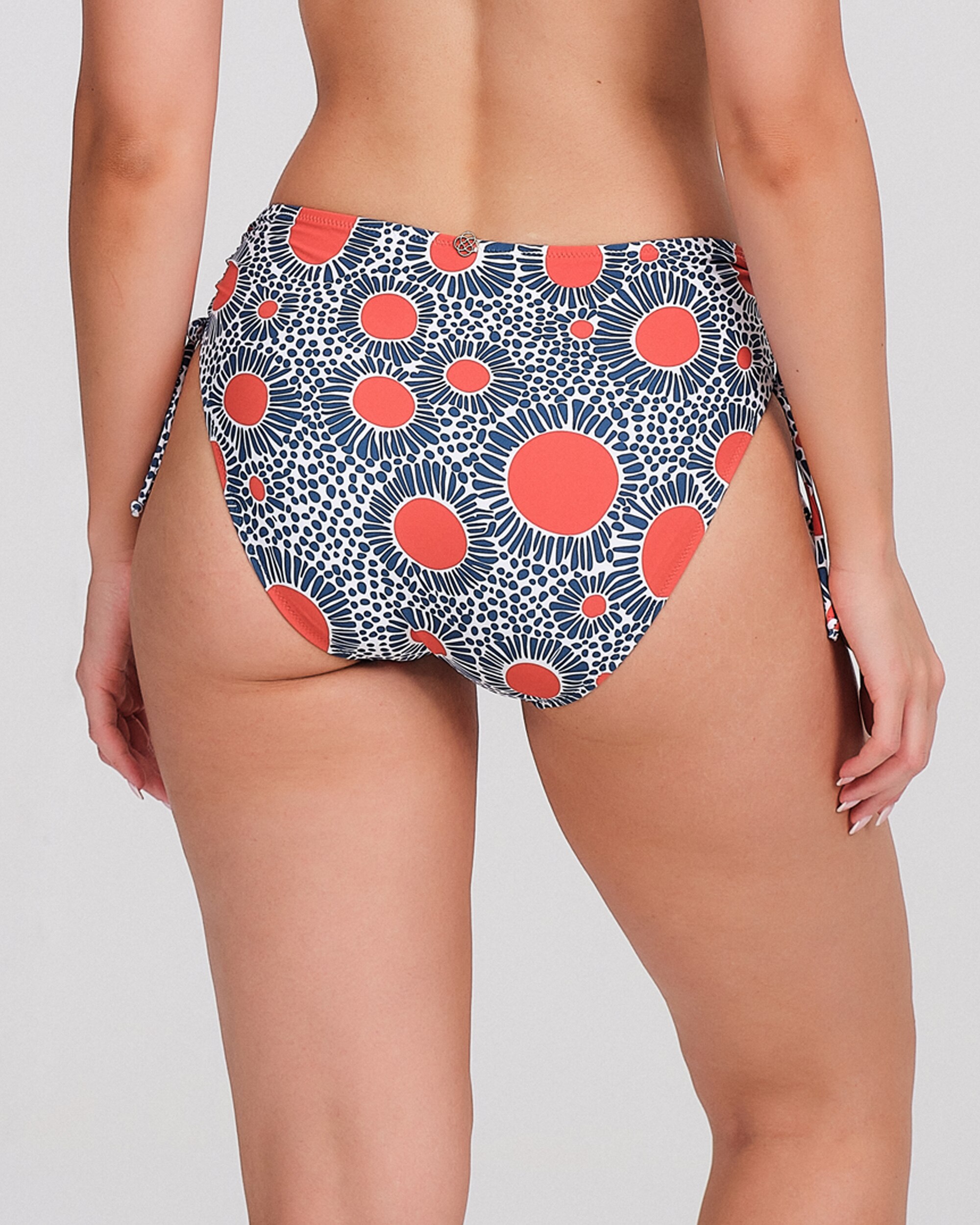Braguita bikini mujer lazos laterales talle medio - Carey - Azul marino Azul marino-2