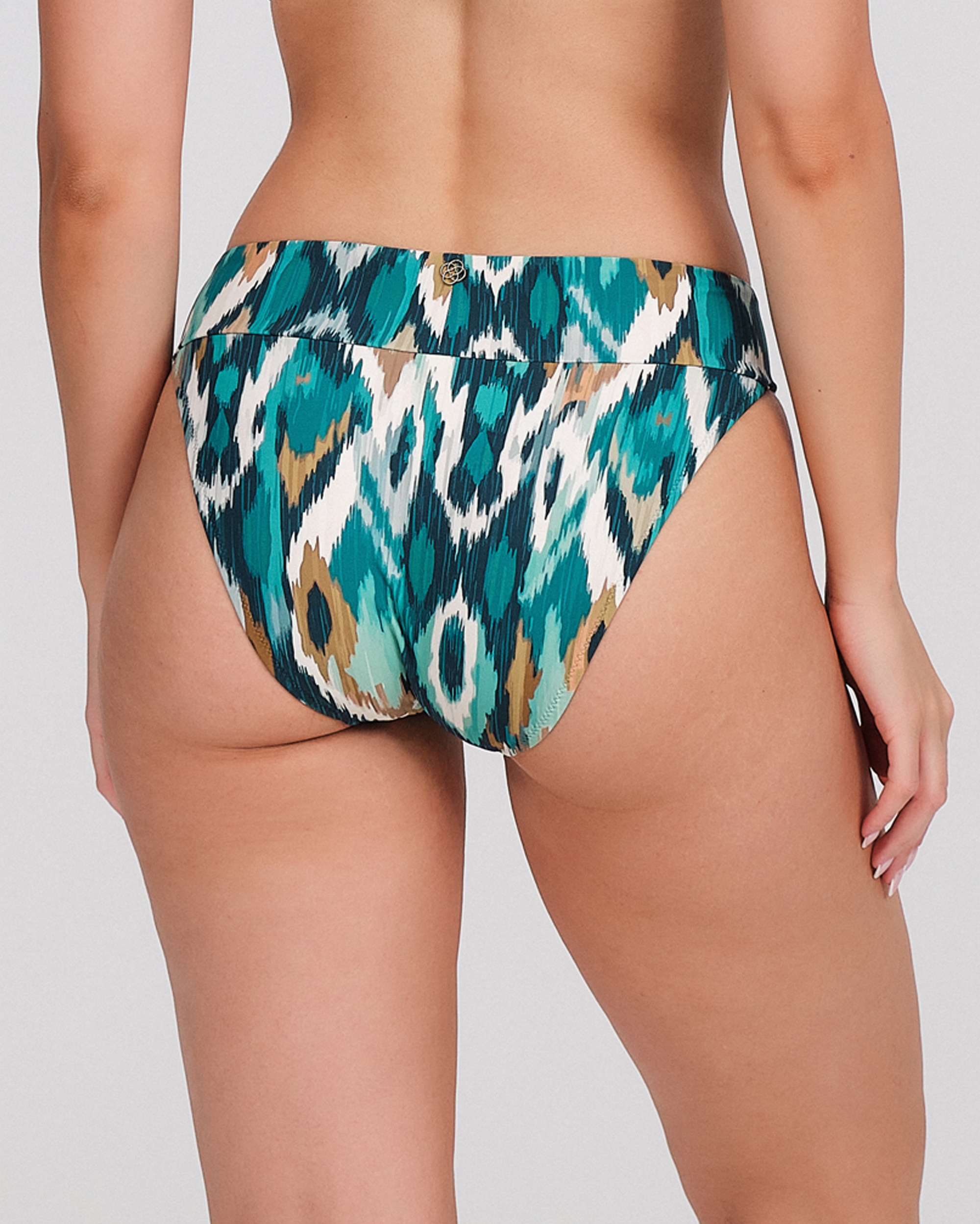 Braguita bikini mujer talle medio diseño geométrico - Carey - Verde Agua Verde Agua-2