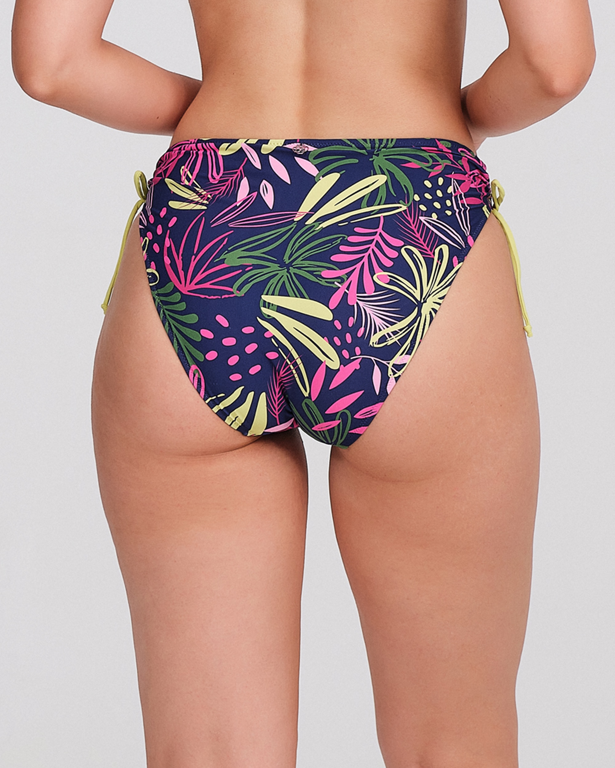 Braguita bikini mujer lazos laterales ajustables tiro medio - Carey - Azul marino Azul marino-2