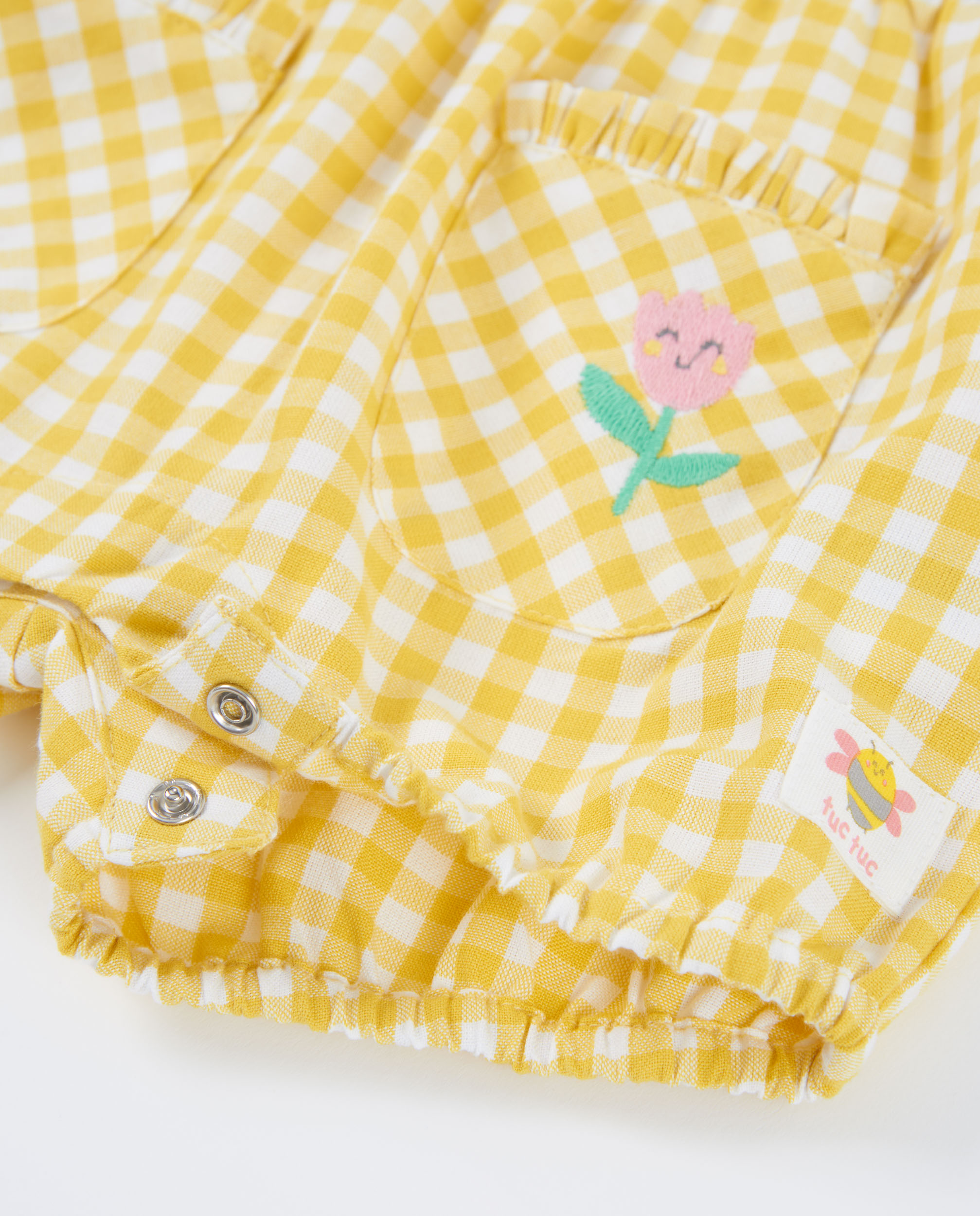 Conjunto de bebé de punto y estampado vichy - Tuc tuc - Amarillo Amarillo-7