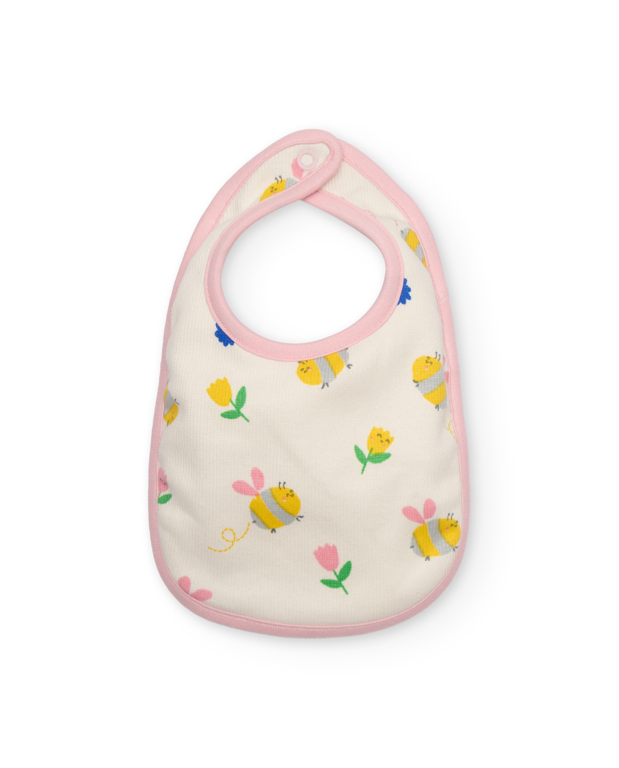 Pack de baberos de bebé niña de punto y cierre automático - Tuc tuc - Rosa Rosa-3