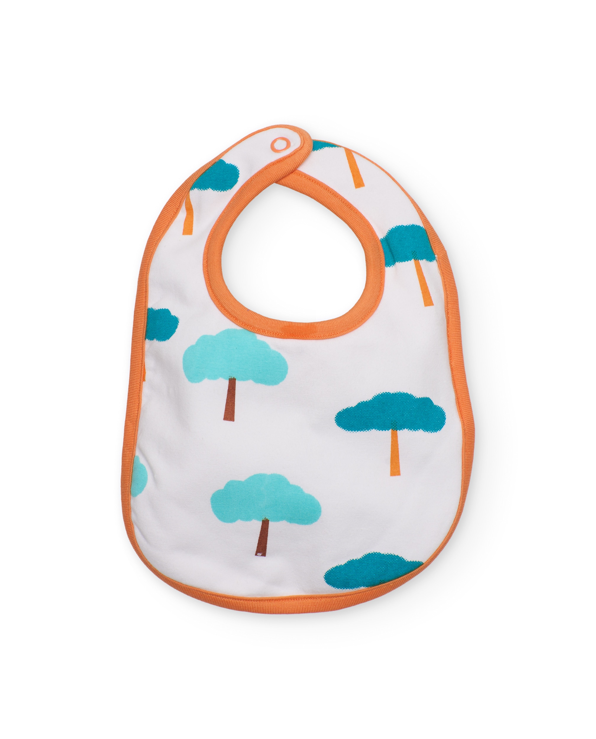 Pack de baberos de bebé niño de punto y diseño sabana - Tuc tuc - Blanco / Naranja Blanco / Naranja-1