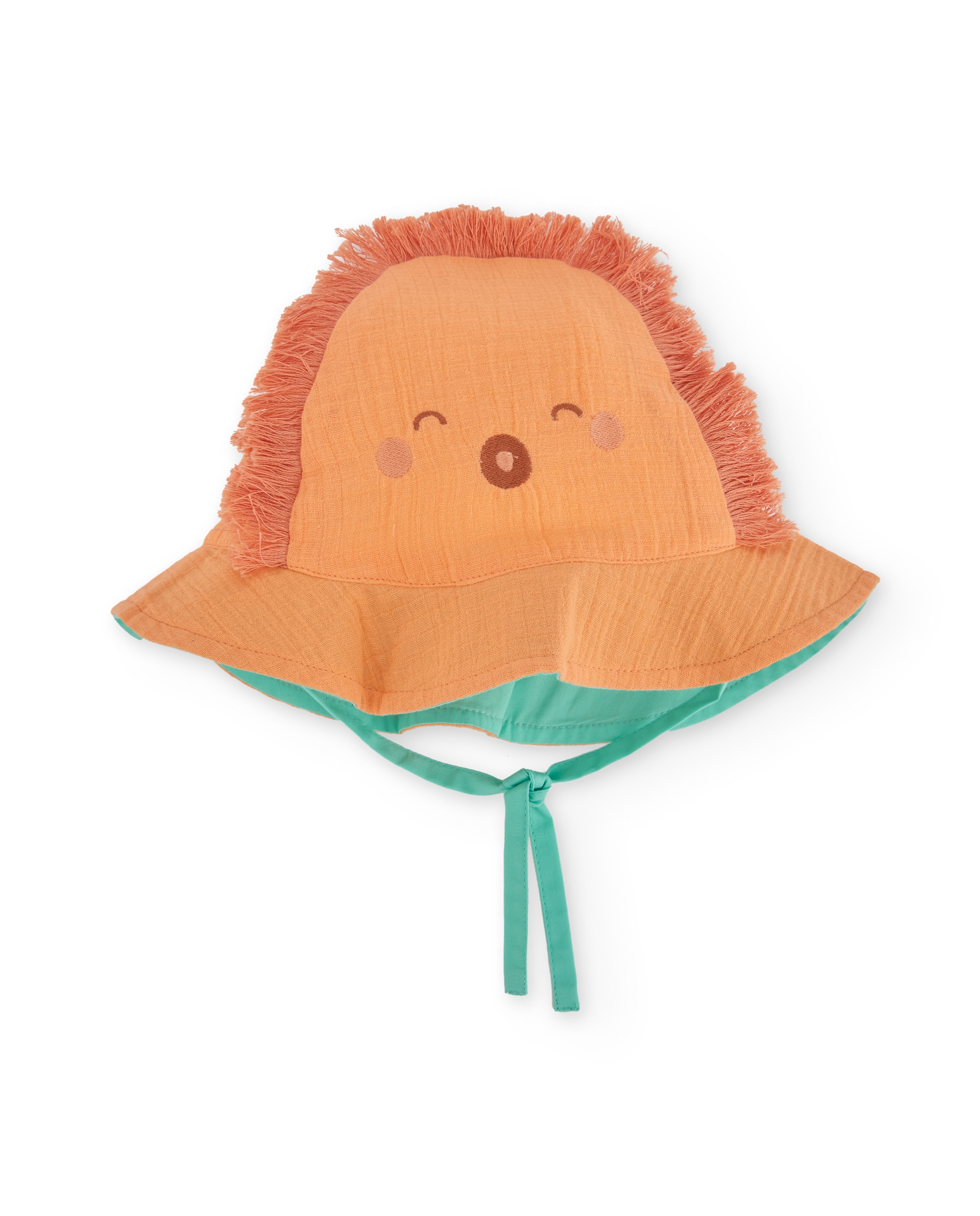 Imagen 0 de Sombrero de bebé niño de plana y diseño de león Naranja