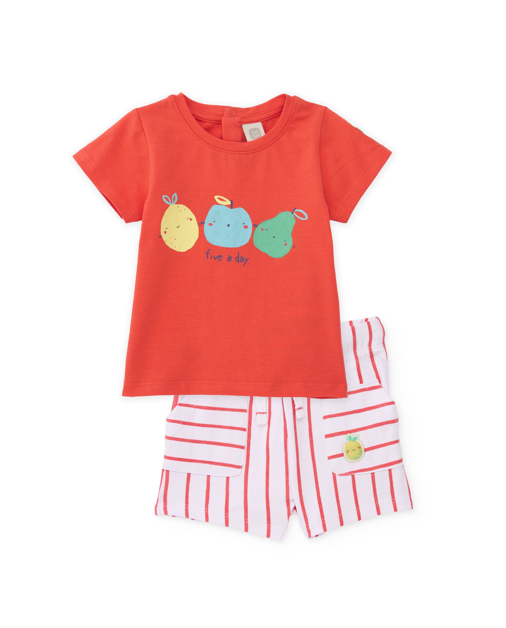 Conjunto de recién nacido de punto con parche bordado - Tuc tuc - Rojo Rojo-3