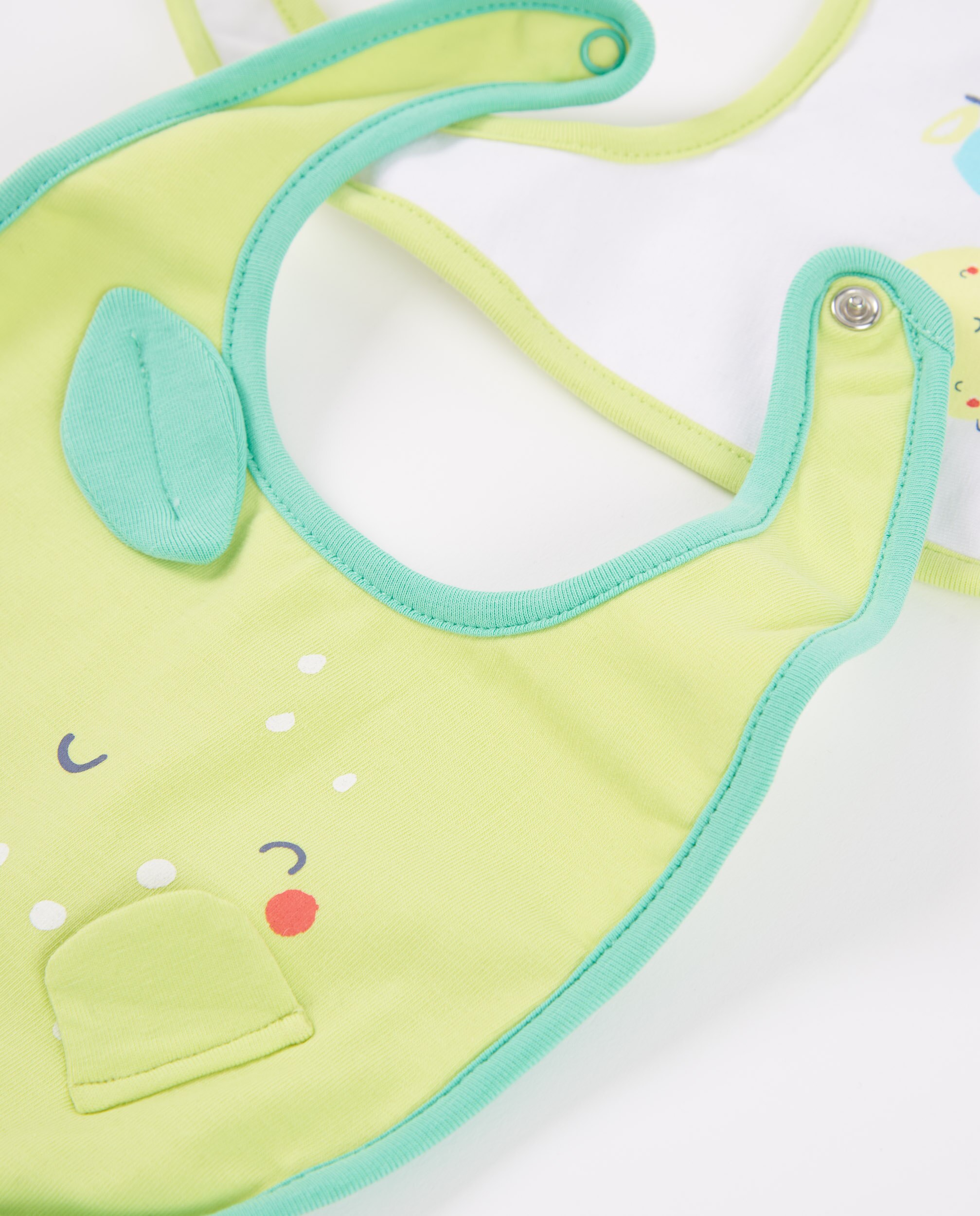 Pack de baberos de bebé niño de punto y estampado de frutas - Tuc tuc - Verde claro Verde claro-2