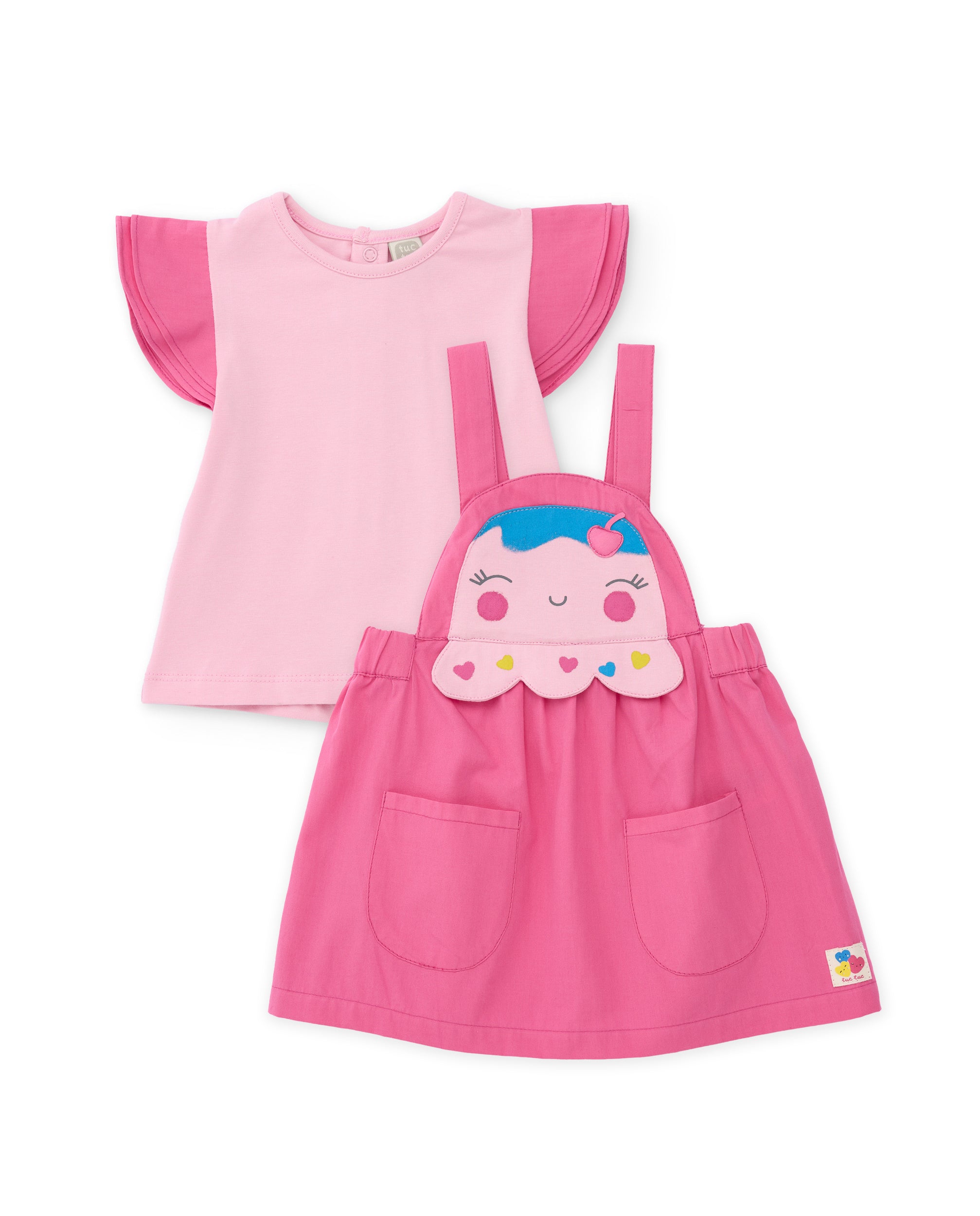 Imagen 1 de Conjunto de recién nacido de punto con carita sonriente - Tuc tuc - Rosa Rosa