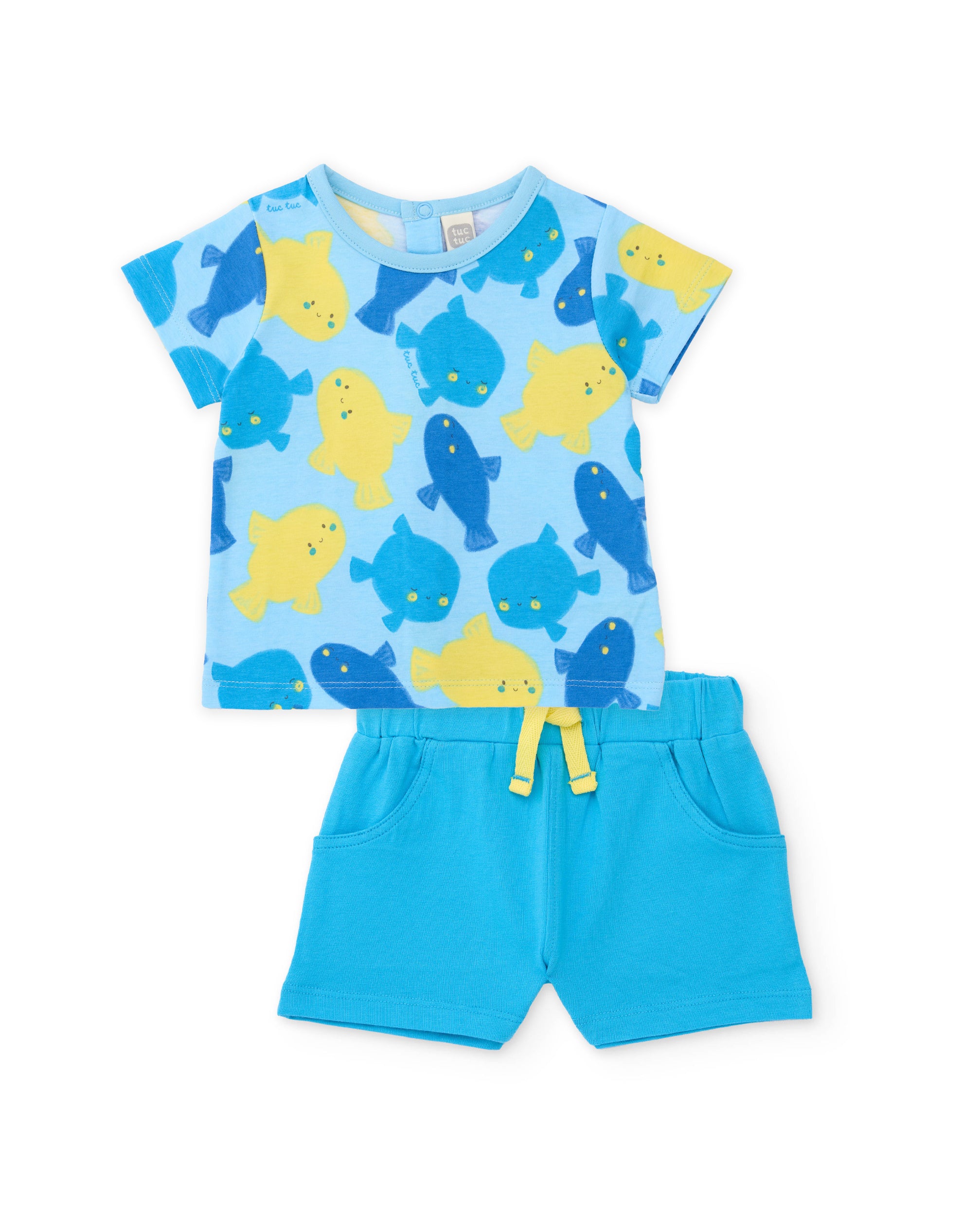 Conjunto de recién nacido de punto y estampado de peces - Tuc tuc - Azul Azul-3