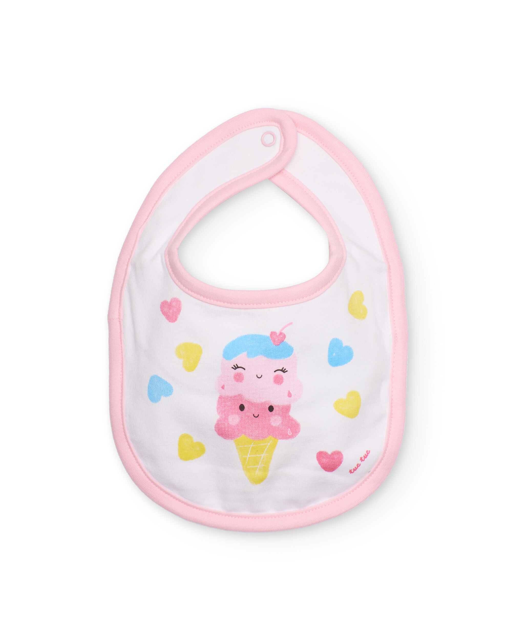 Pack de baberos de bebé niña de punto y estampado helado - Tuc tuc - Rosa Rosa-3