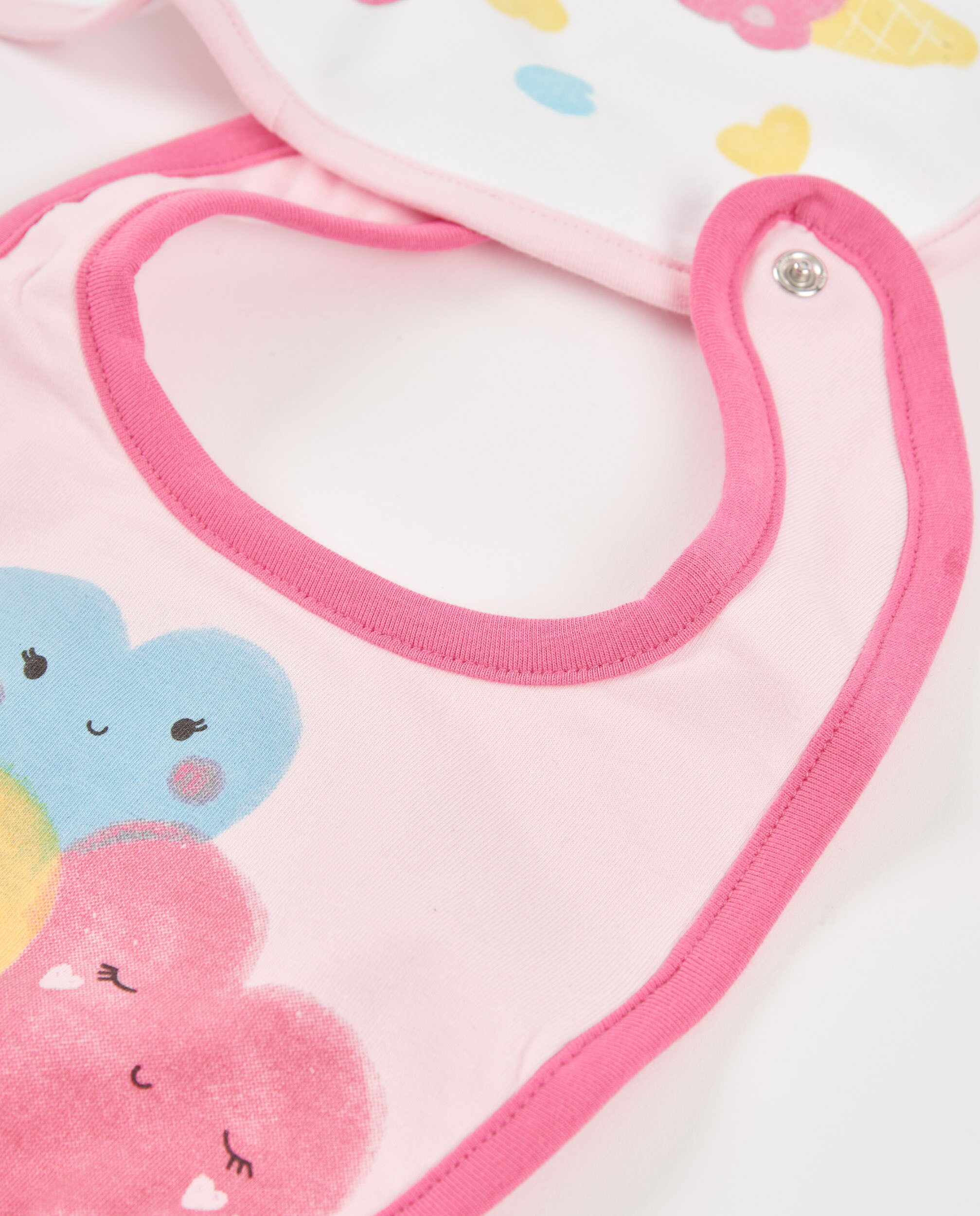 Pack de baberos de bebé niña de punto y estampado helado - Tuc tuc - Rosa Rosa-2