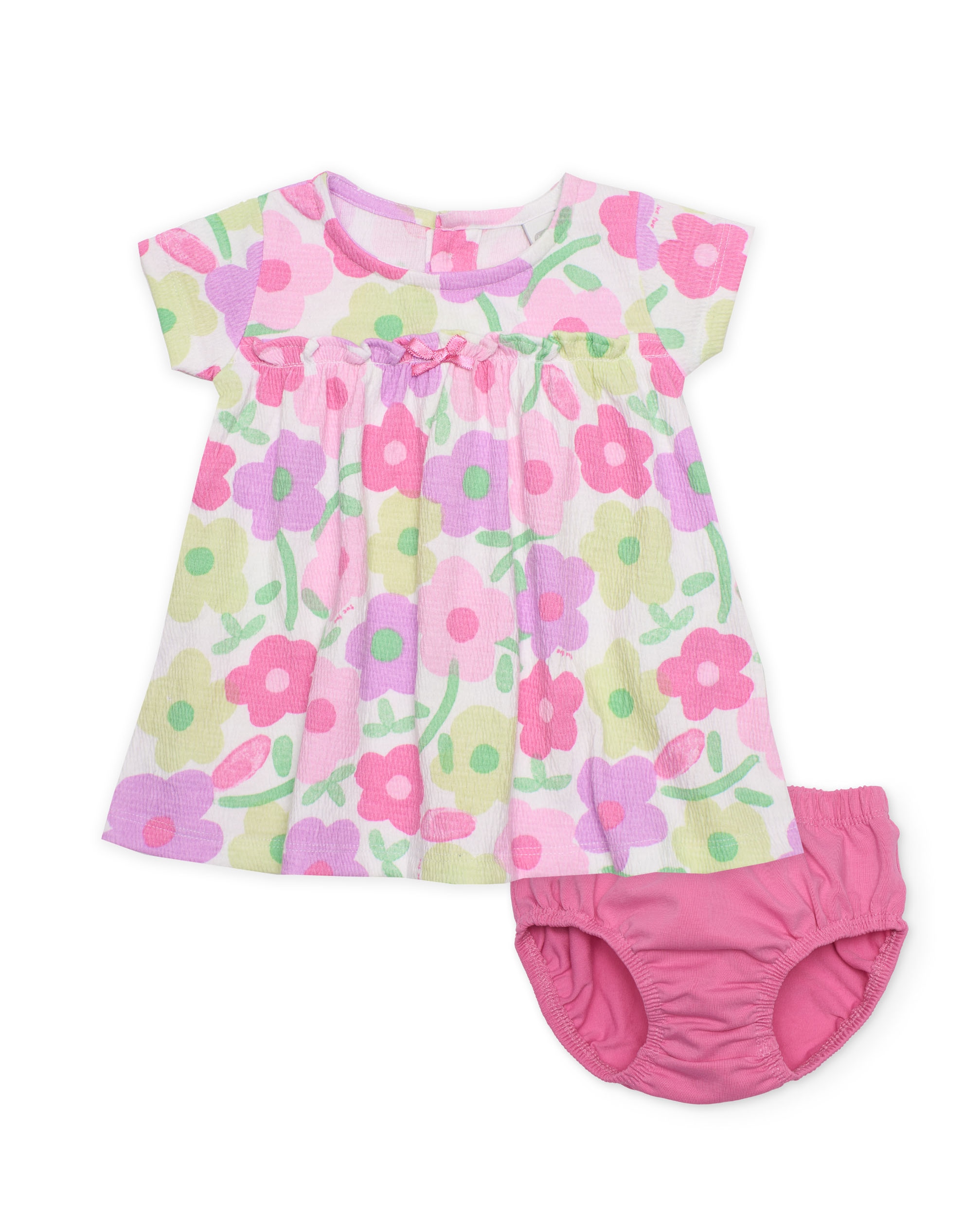 Vestido de bebé de punto y estampado floral - Tuc tuc - Rosa Rosa-1