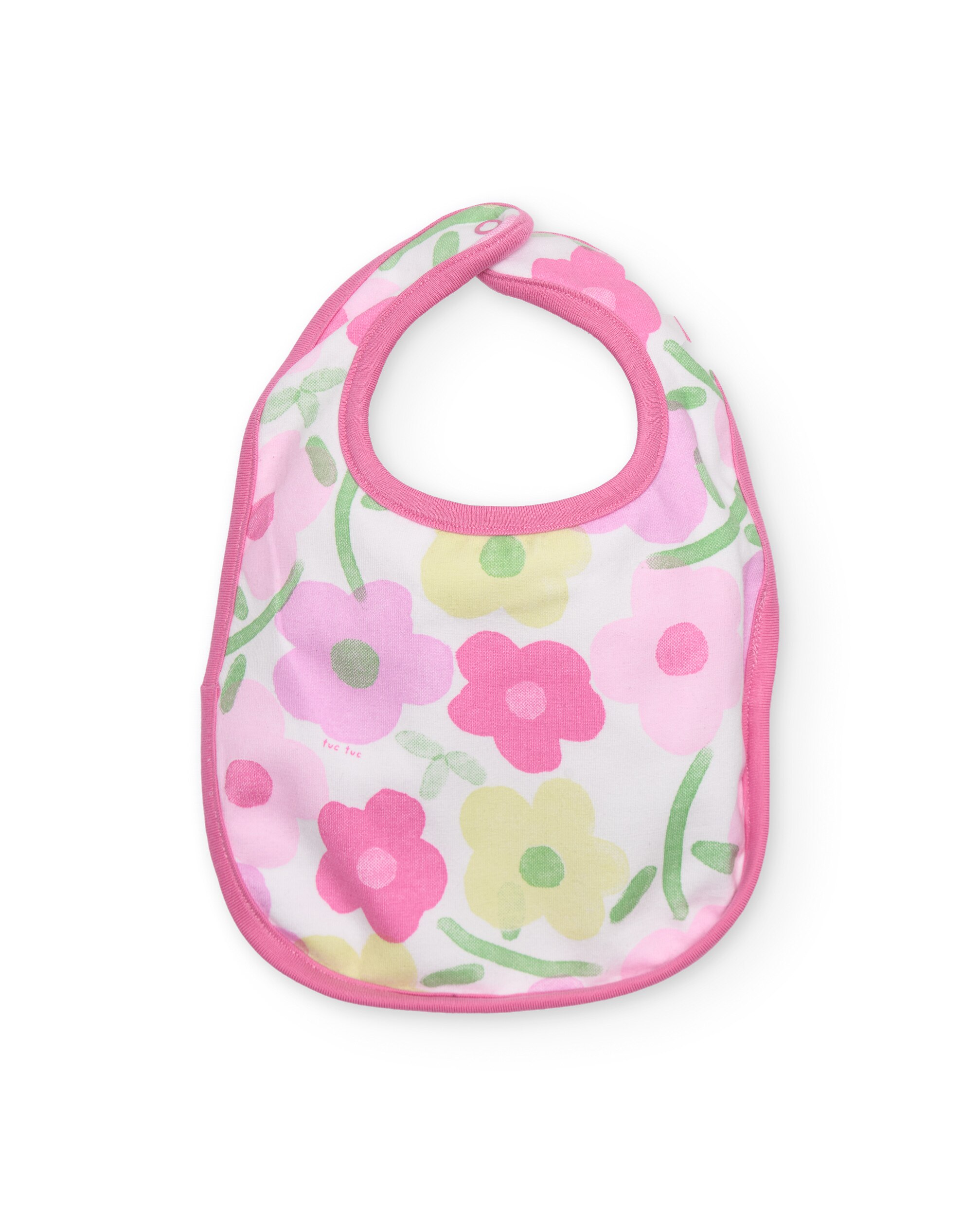 Pack de baberos de bebé niña de punto y cierre trasero - Tuc tuc - Rosa / Blanco Rosa / Blanco-1