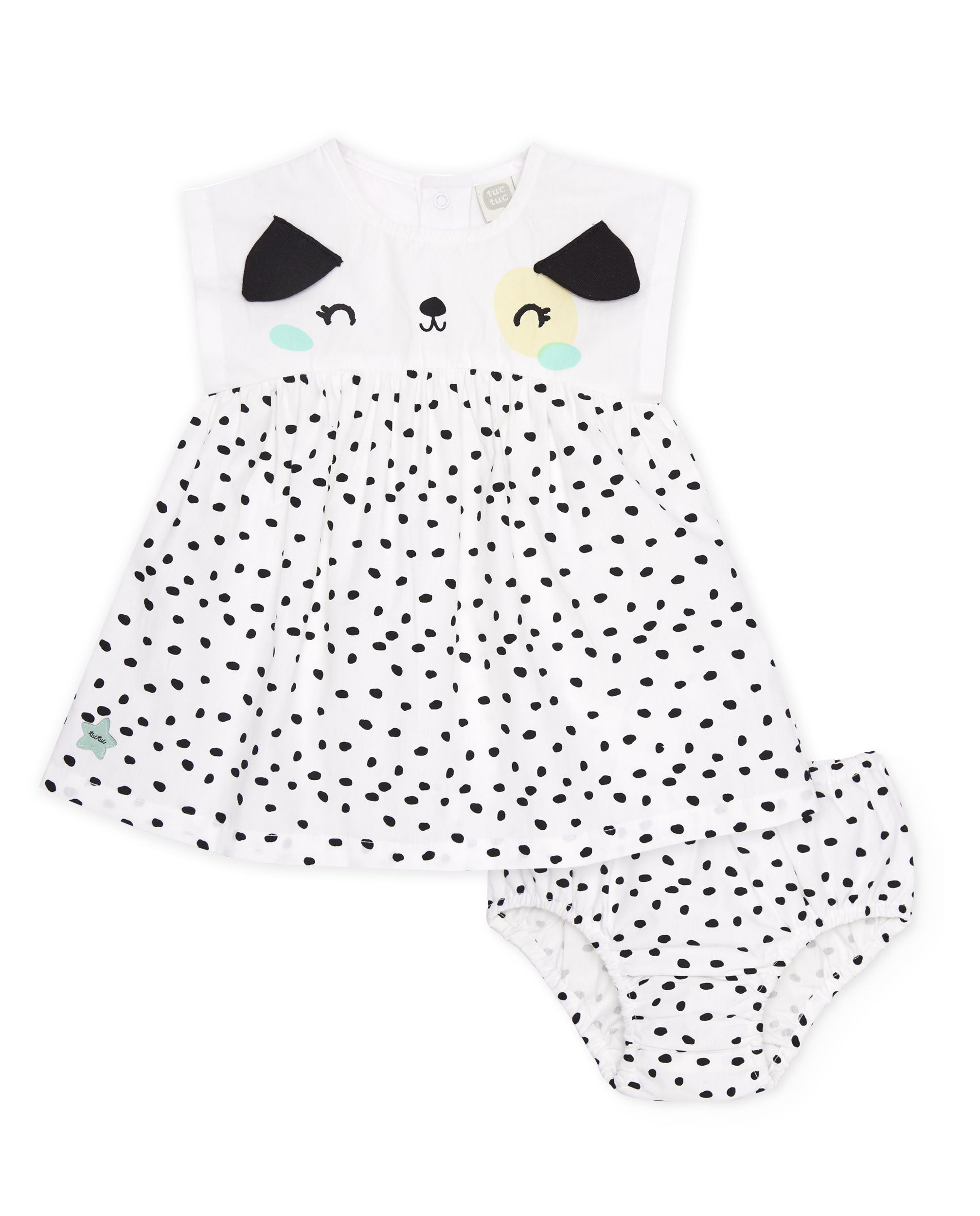 Imagen 3 de Vestido de recién nacido de plana y diseño de manchitas - Tuc tuc - Blanco Blanco