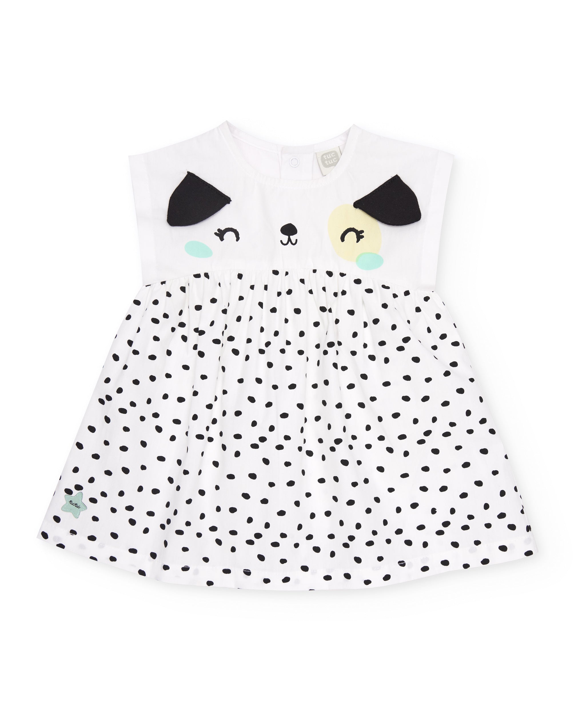 Imagen 2 de Vestido de recién nacido de plana y diseño de manchitas - Tuc tuc - Blanco Blanco