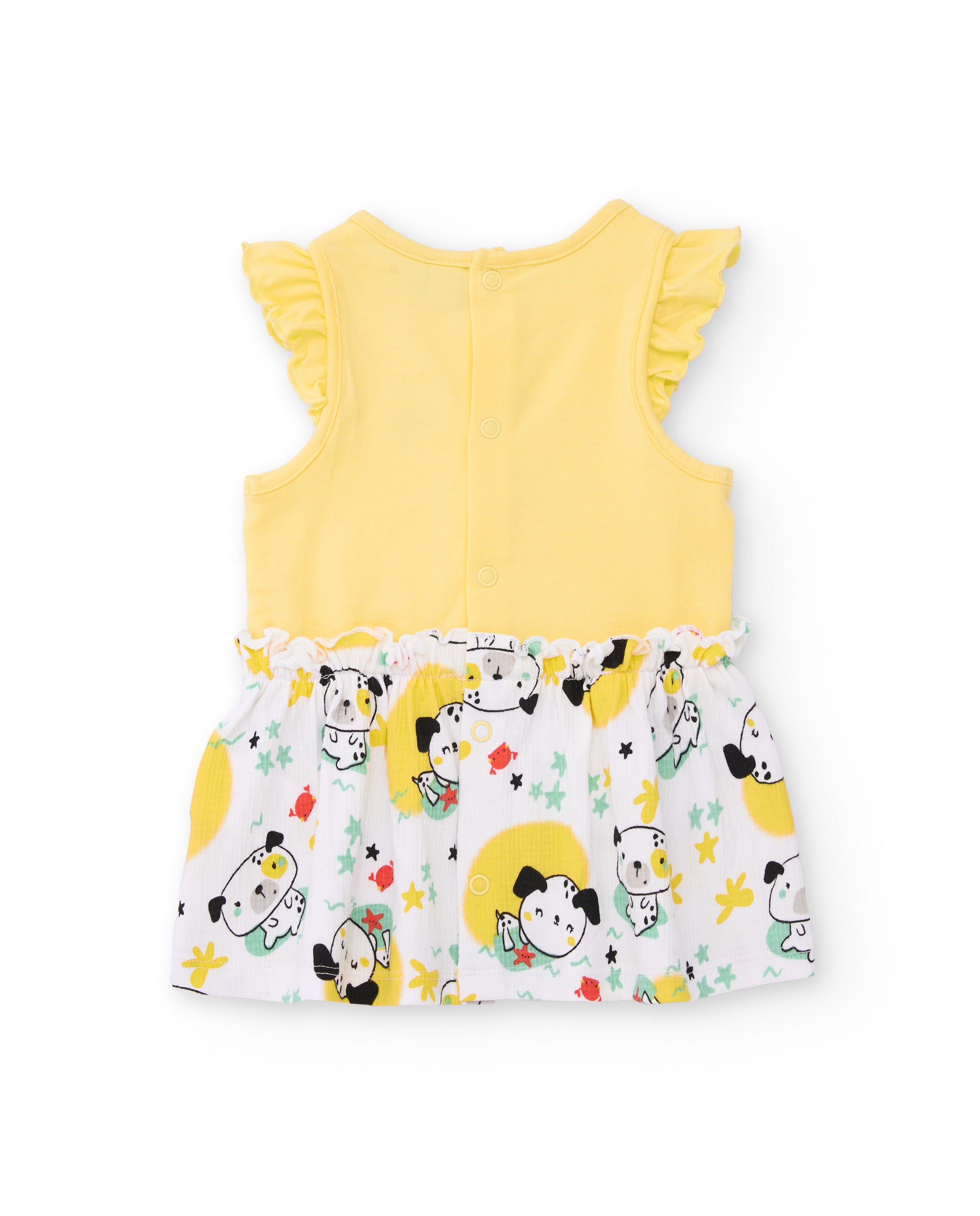 Imagen 4 de Vestido de recién nacido de punto y volantes en hombros - Tuc tuc - Amarillo Amarillo