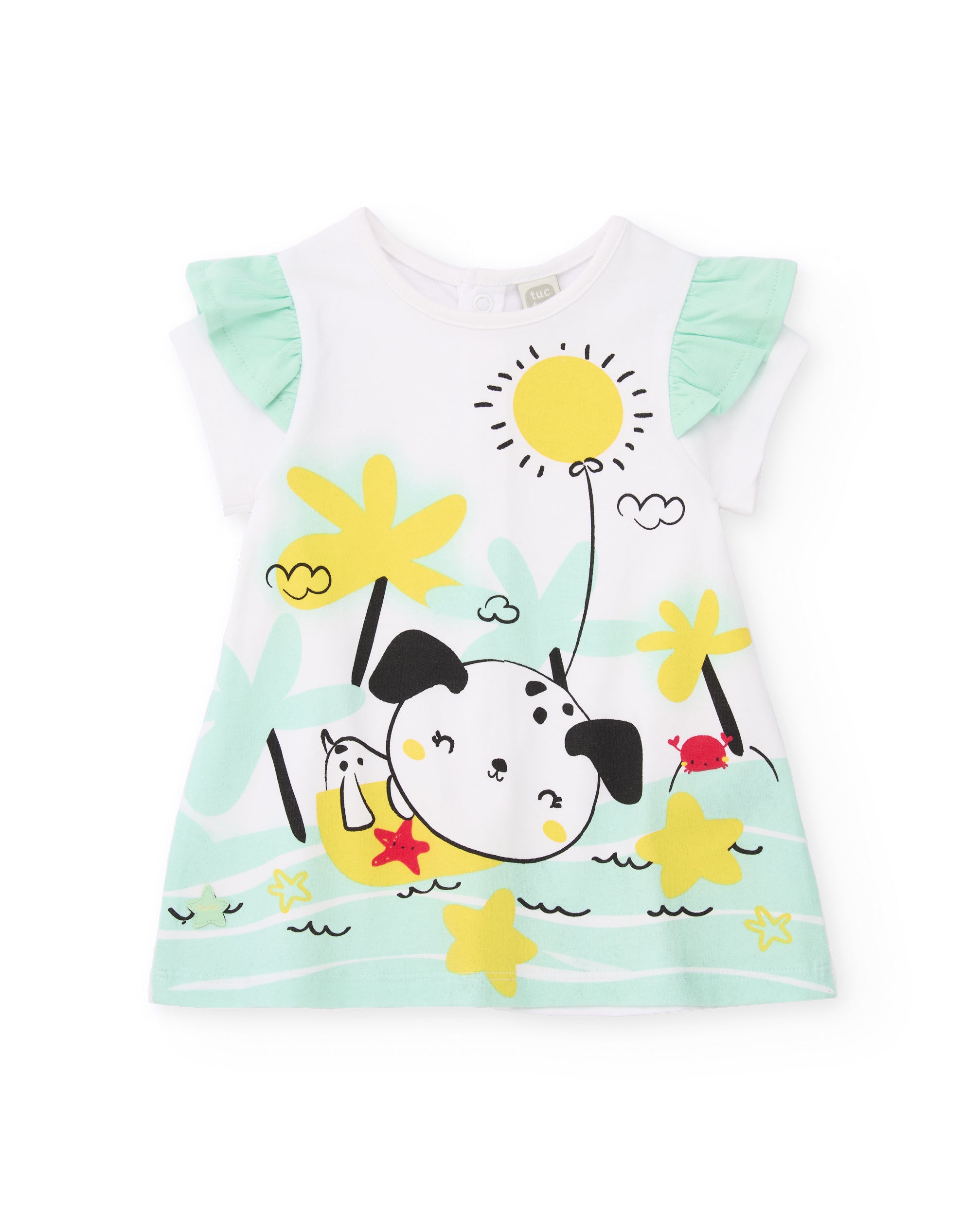 Imagen 3 de Vestido de recién nacido de punto y estampado perrito - Tuc tuc - Blanco Blanco