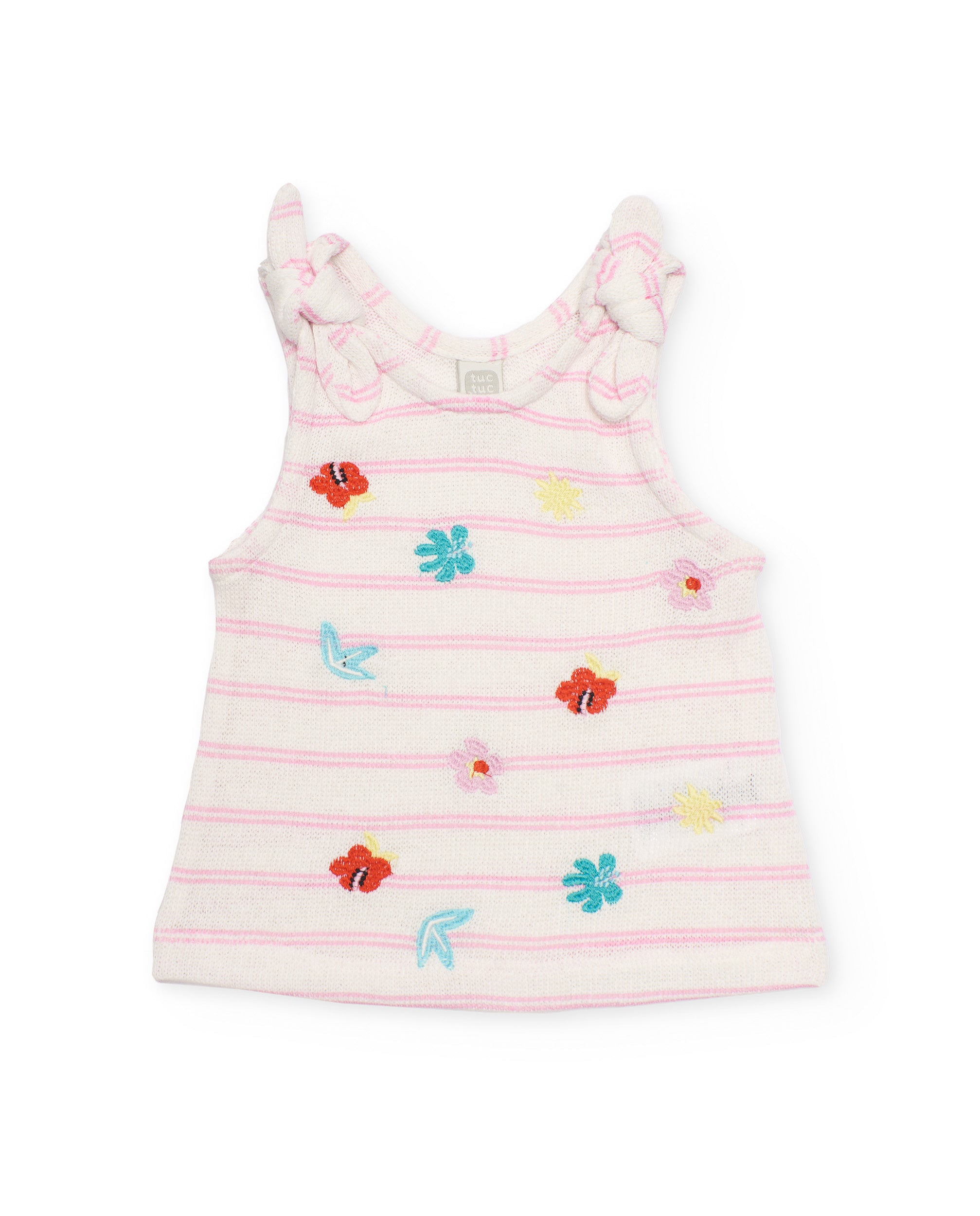 Imagen 3 de Camiseta de niña de tricot y detalles bordados - Tuc tuc - Rosa Rosa