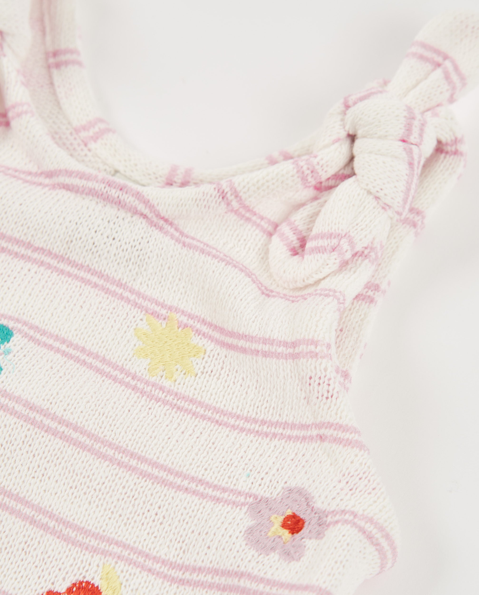 Imagen 4 de Camiseta de niña de tricot y detalles bordados - Tuc tuc - Rosa Rosa