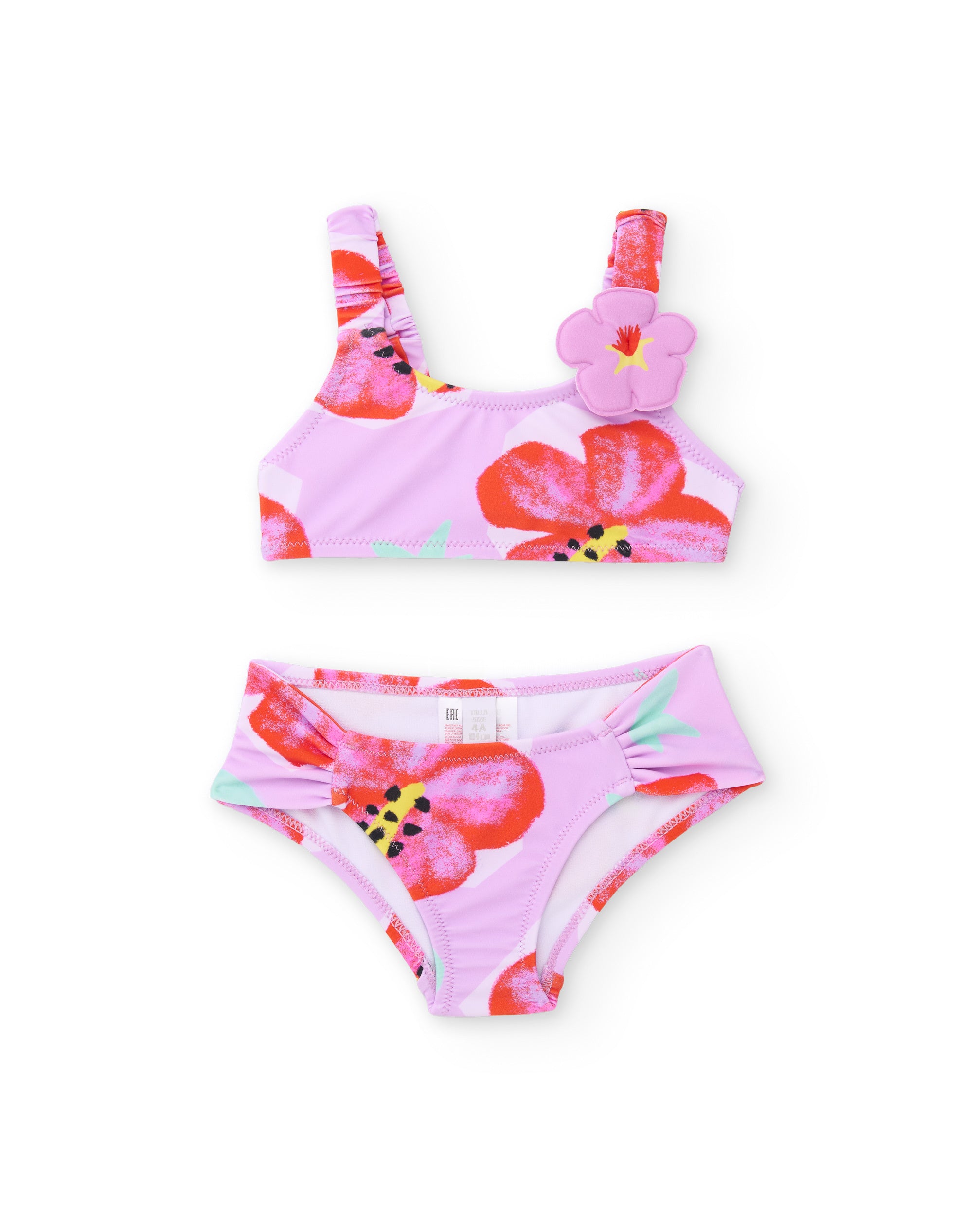 Imagen 3 de Bikini de niña de punto y aplique de flor - Tuc tuc - Rosa Rosa