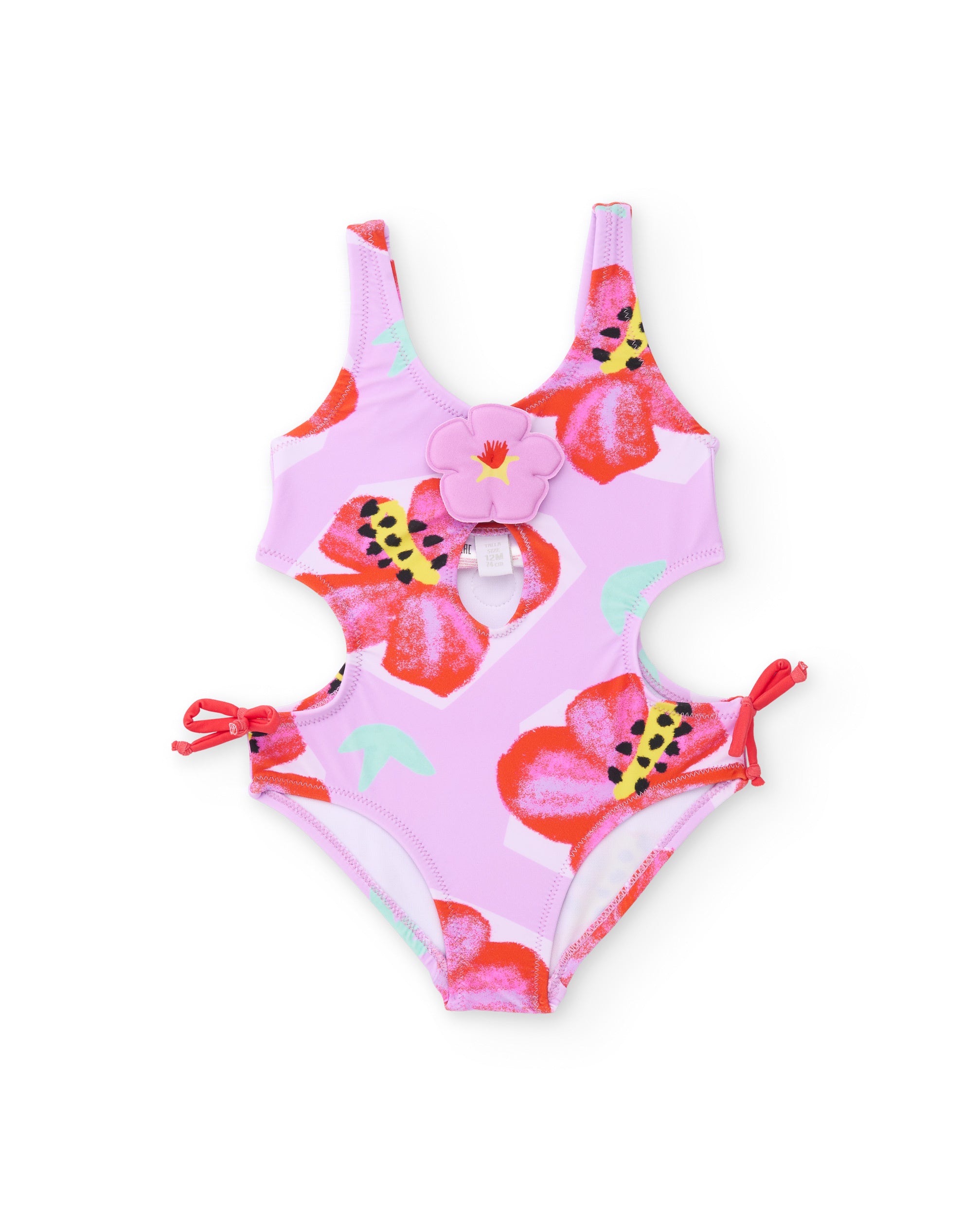 Bañador de niña de punto y apliques en relieve - Tuc tuc - Rosa Rosa-3