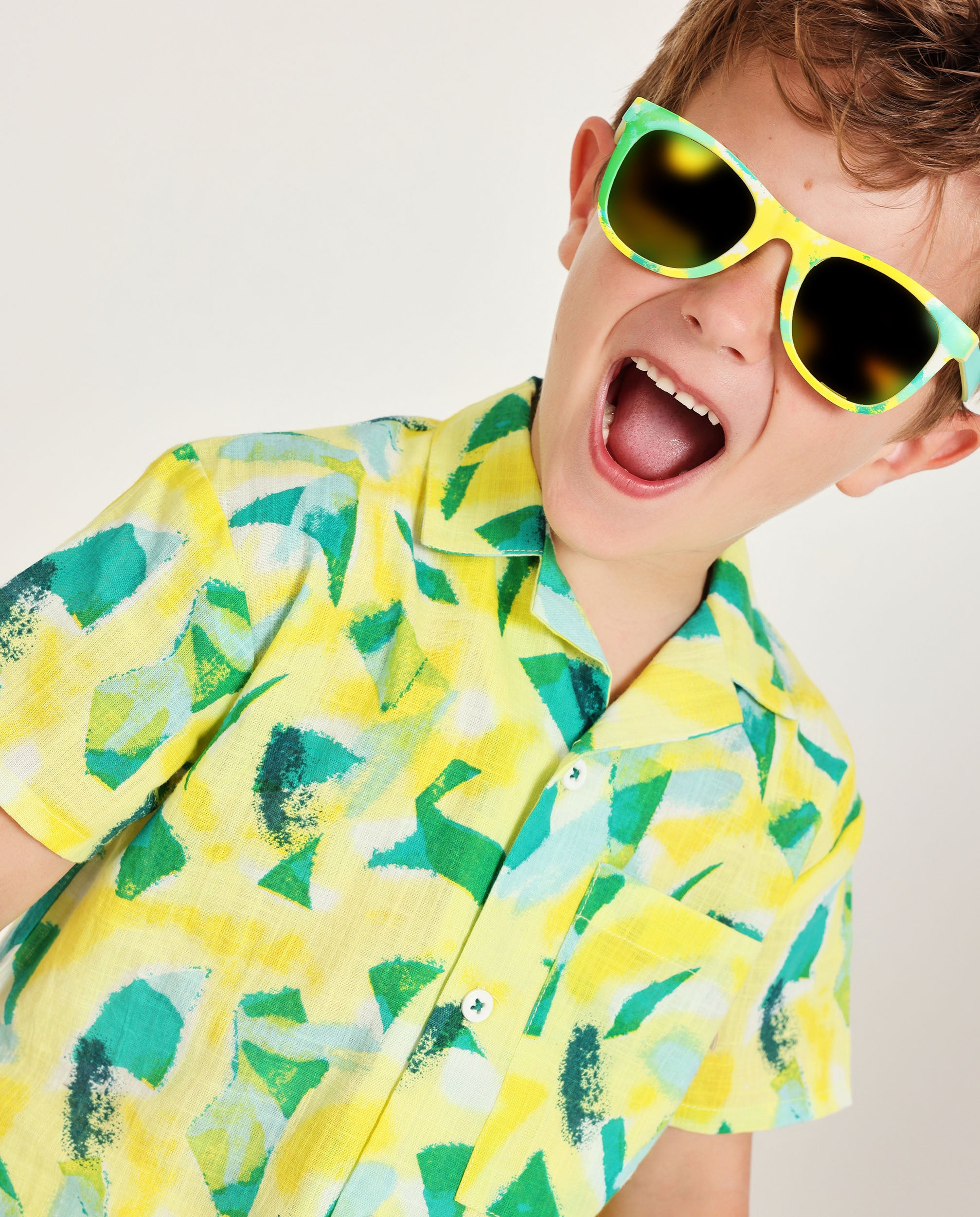 Camisa de niño de plana y estampado abstracto - Tuc tuc - Amarillo Amarillo-1