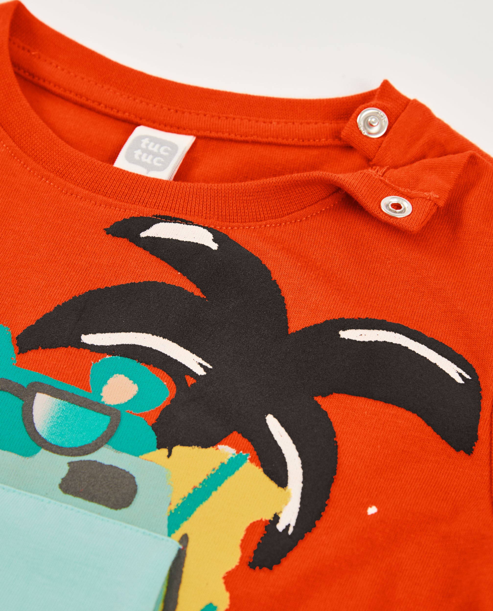 Camiseta de niño de punto y bolsillo aplicado - Tuc tuc - Rojo Rojo-5